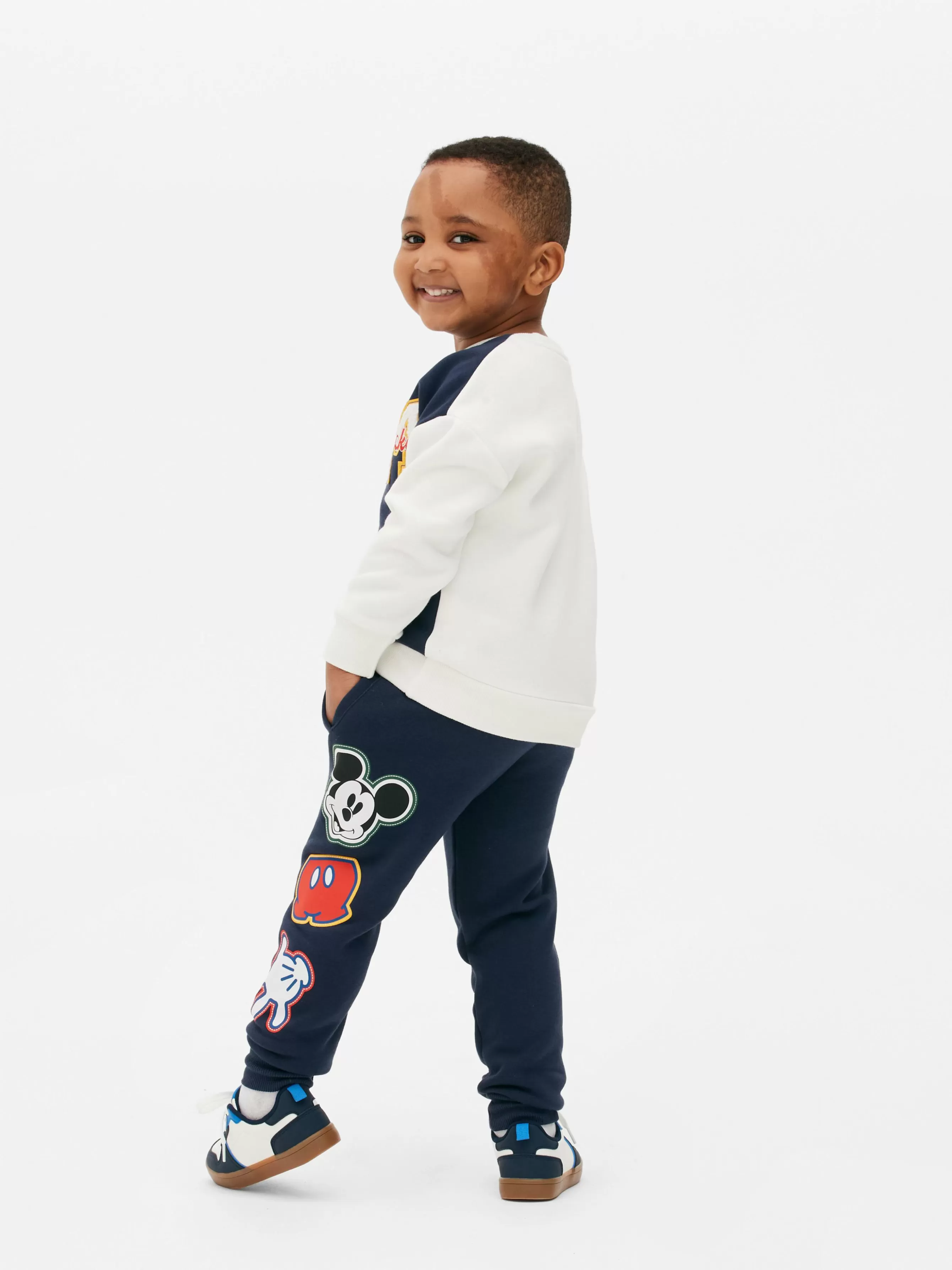 Store Primark Bas De Jogging à Cordon Disney Mickey Mouse Bleu marine