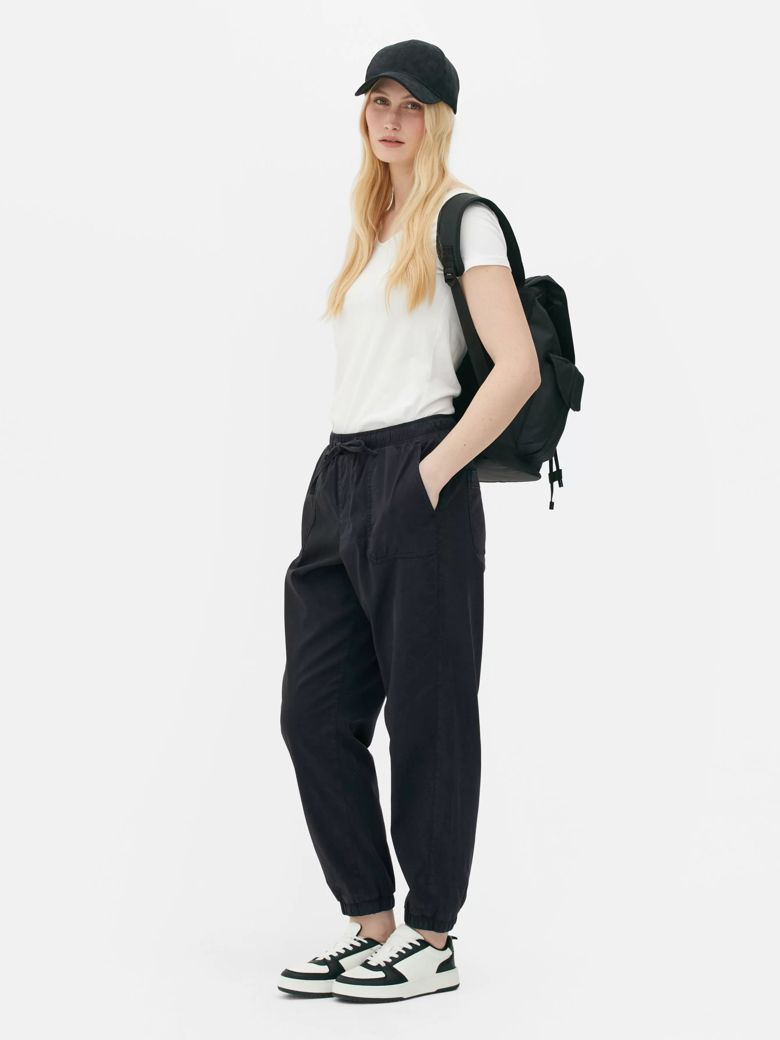 Cheap Primark Bas De Jogging à Revers Et Cordon De Serrage Bleu marine