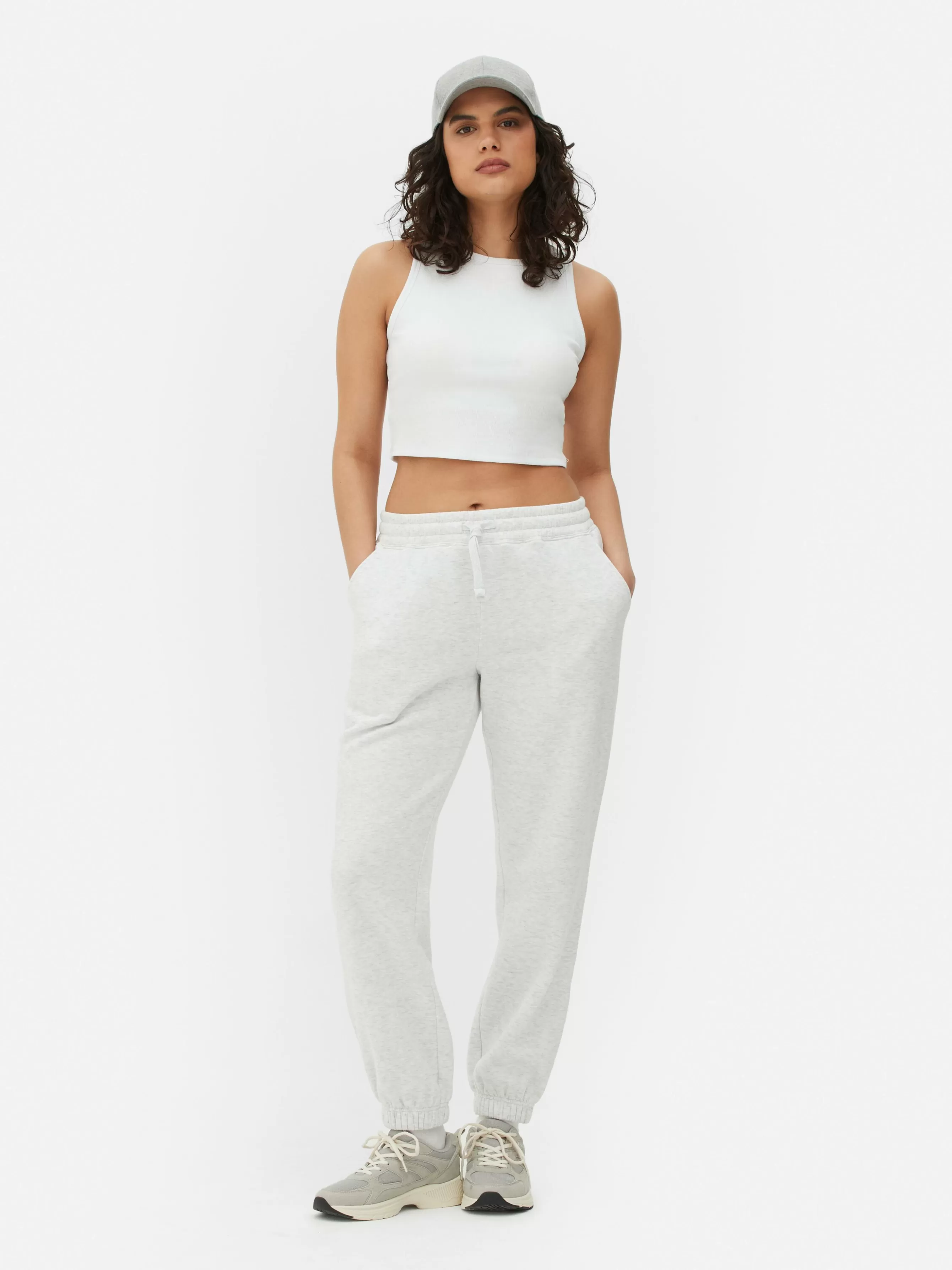 Store Primark Bas De Jogging à Revers Et Cordon De Serrage Gris chiné