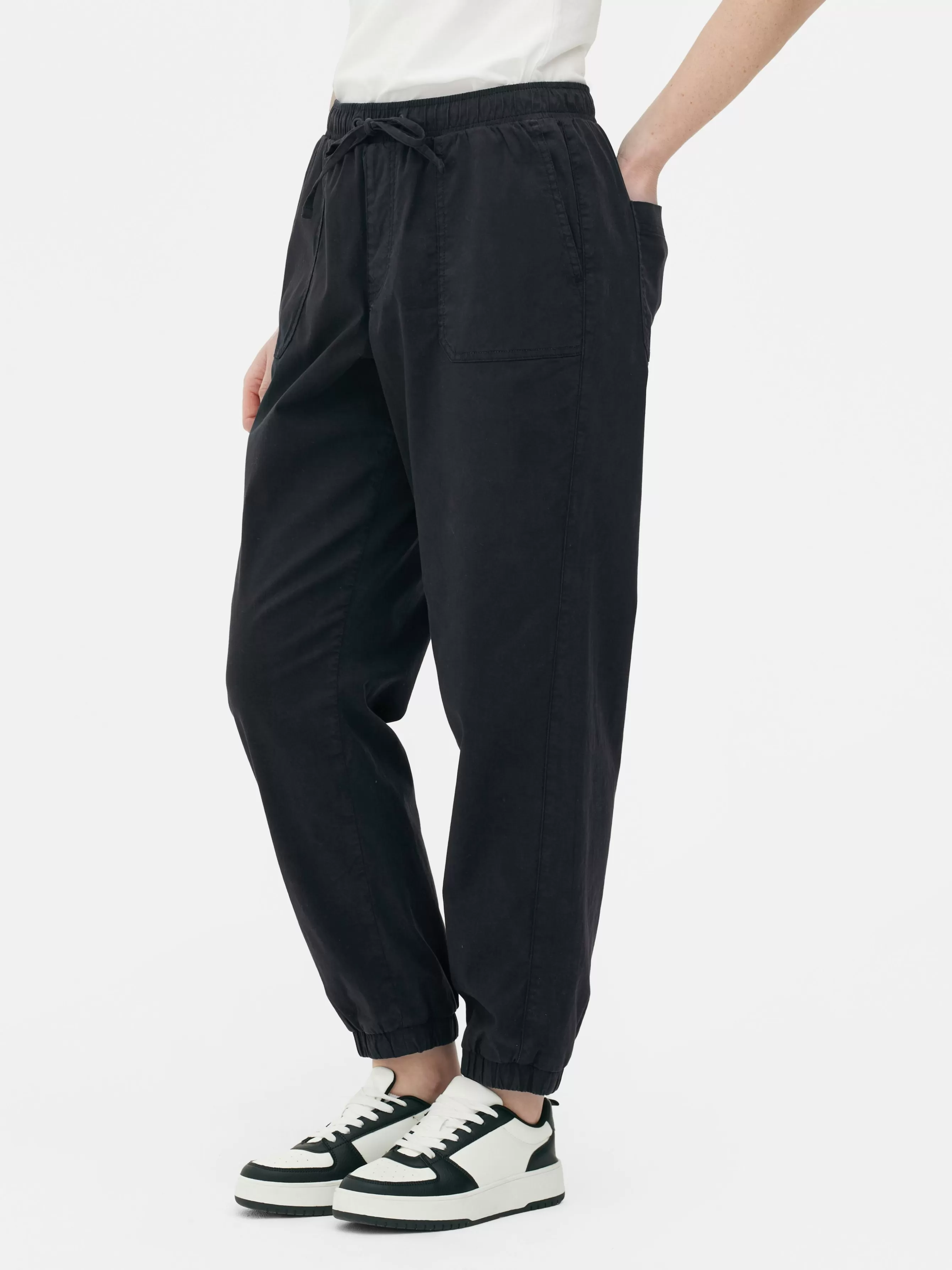 Cheap Primark Bas De Jogging à Revers Et Cordon De Serrage Bleu marine