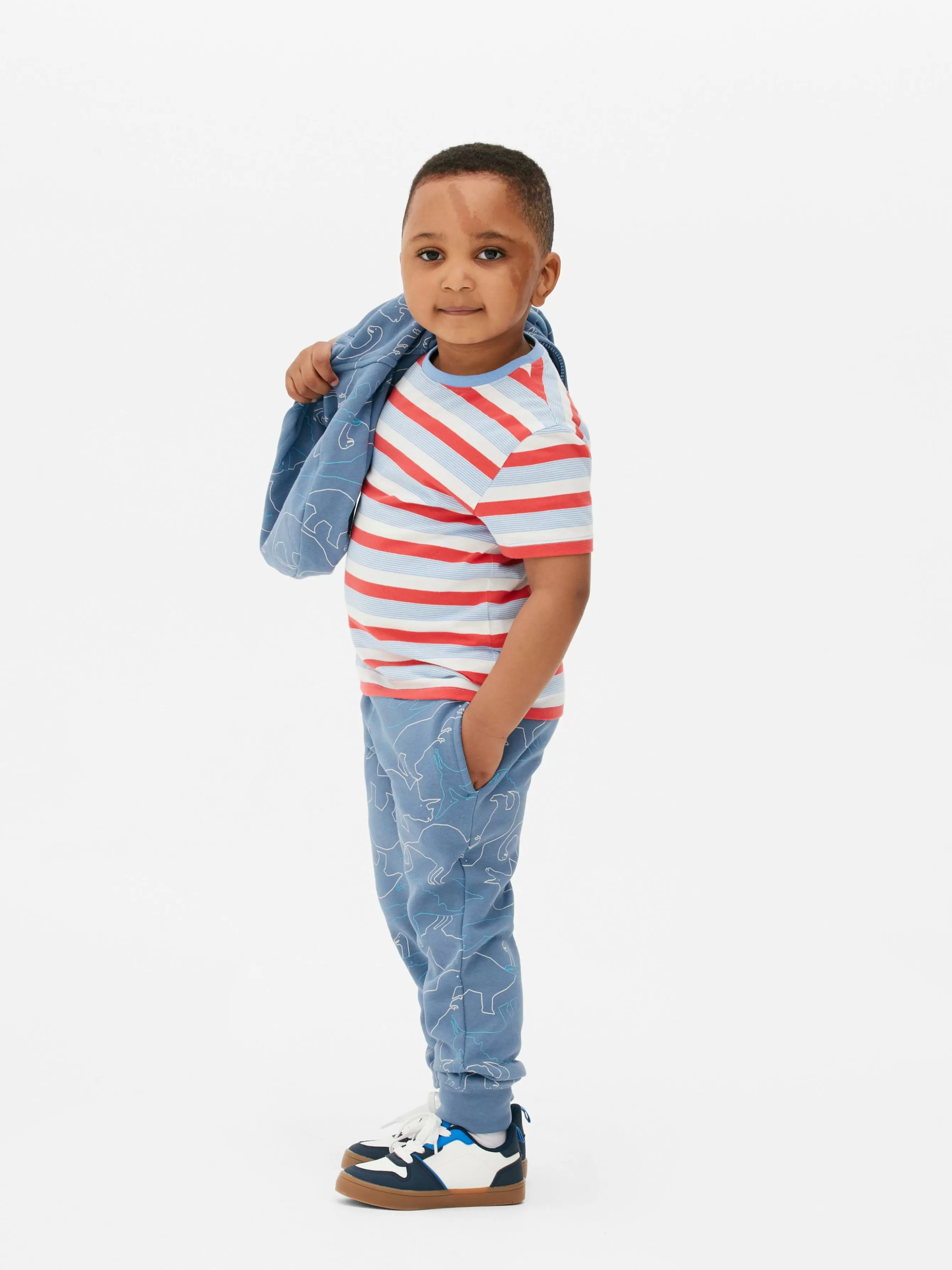 Sale Primark Bas De Jogging Graphique Avec Cordon De Serrage à Coordonner Bleu