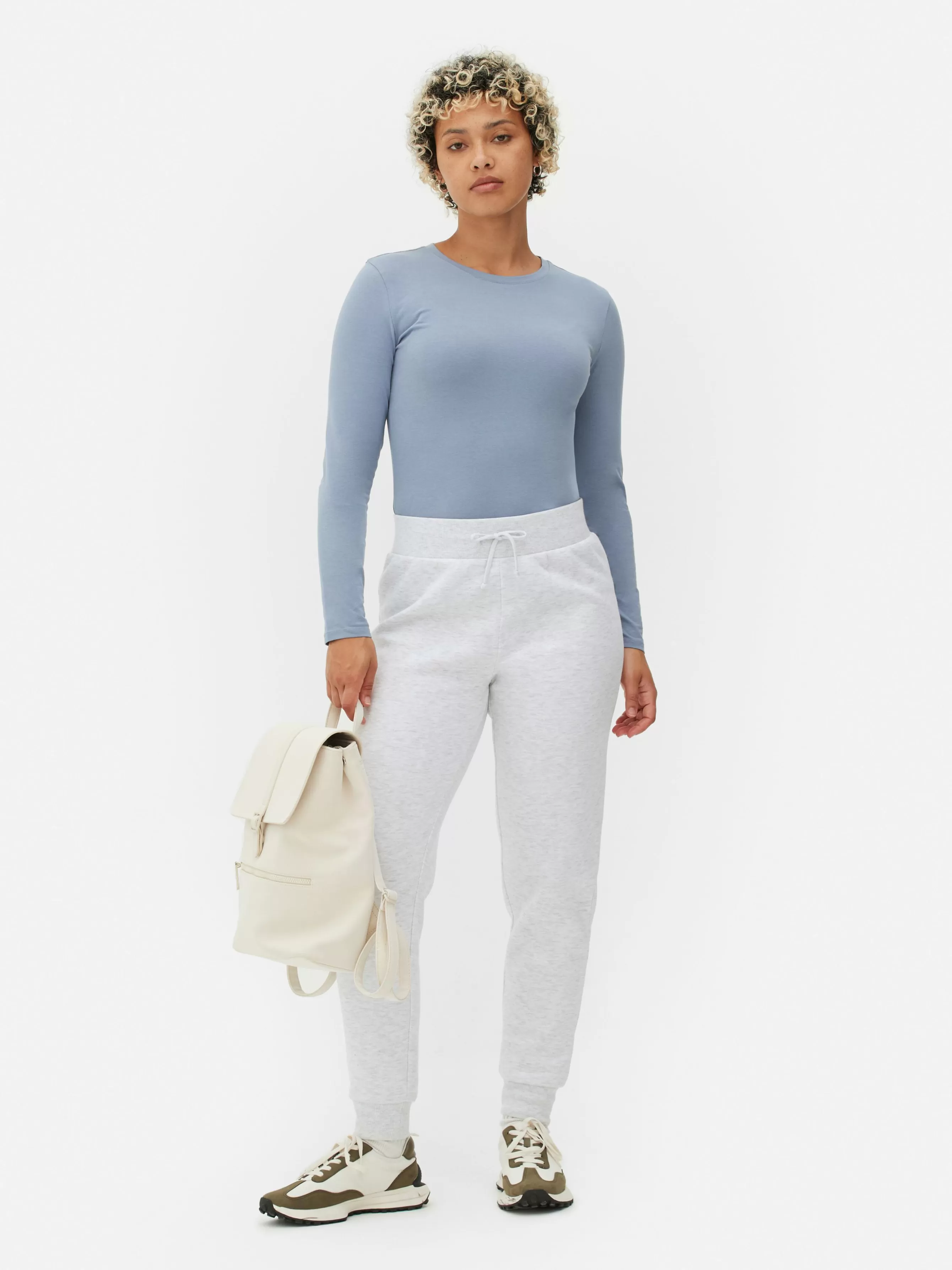 Discount Primark Bas De Jogging Skinny à Cordon De Serrage Gris chiné