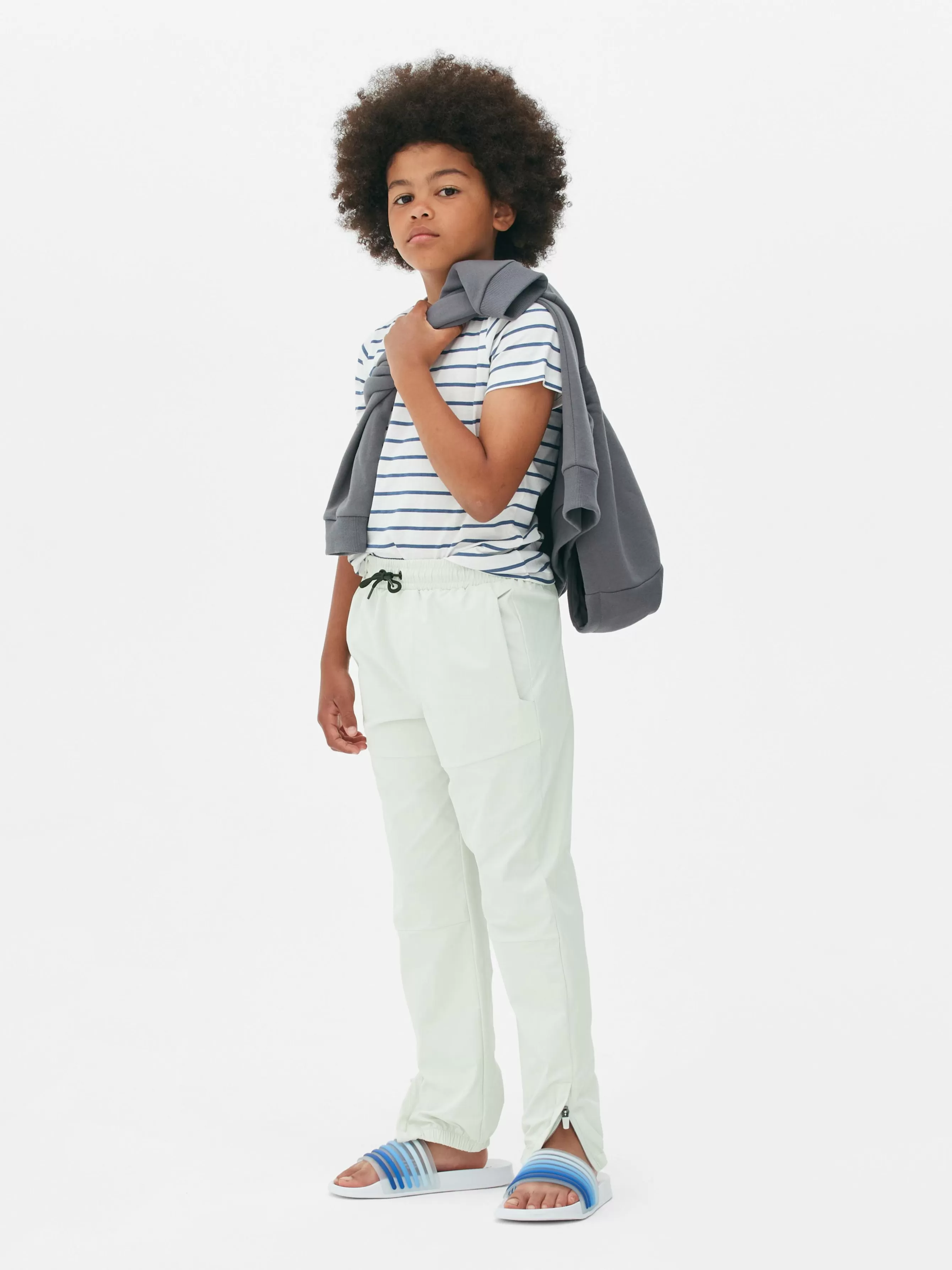 Cheap Primark Bas De Jogging Technique à Cordon De Serrage Écru