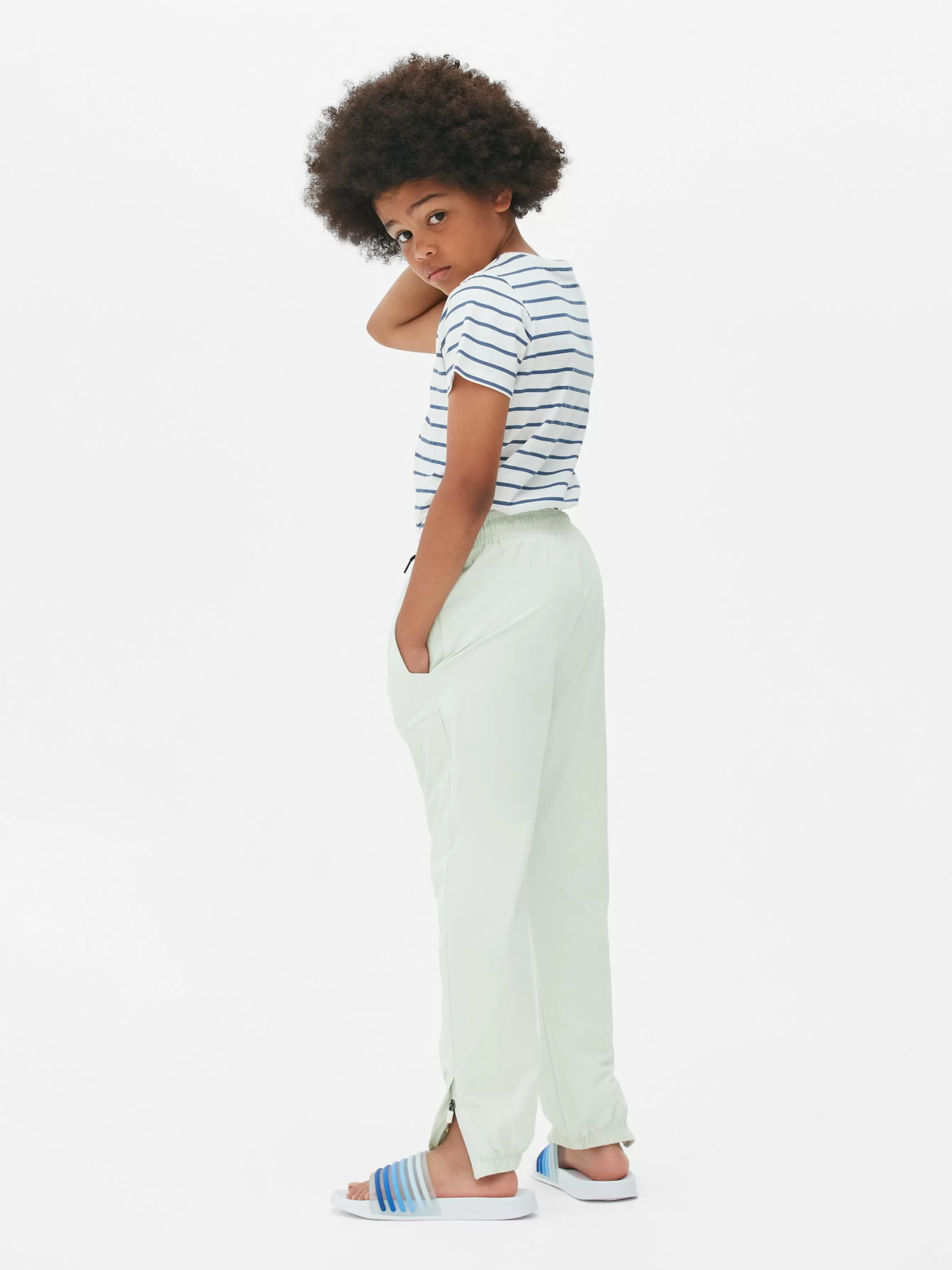 Cheap Primark Bas De Jogging Technique à Cordon De Serrage Écru