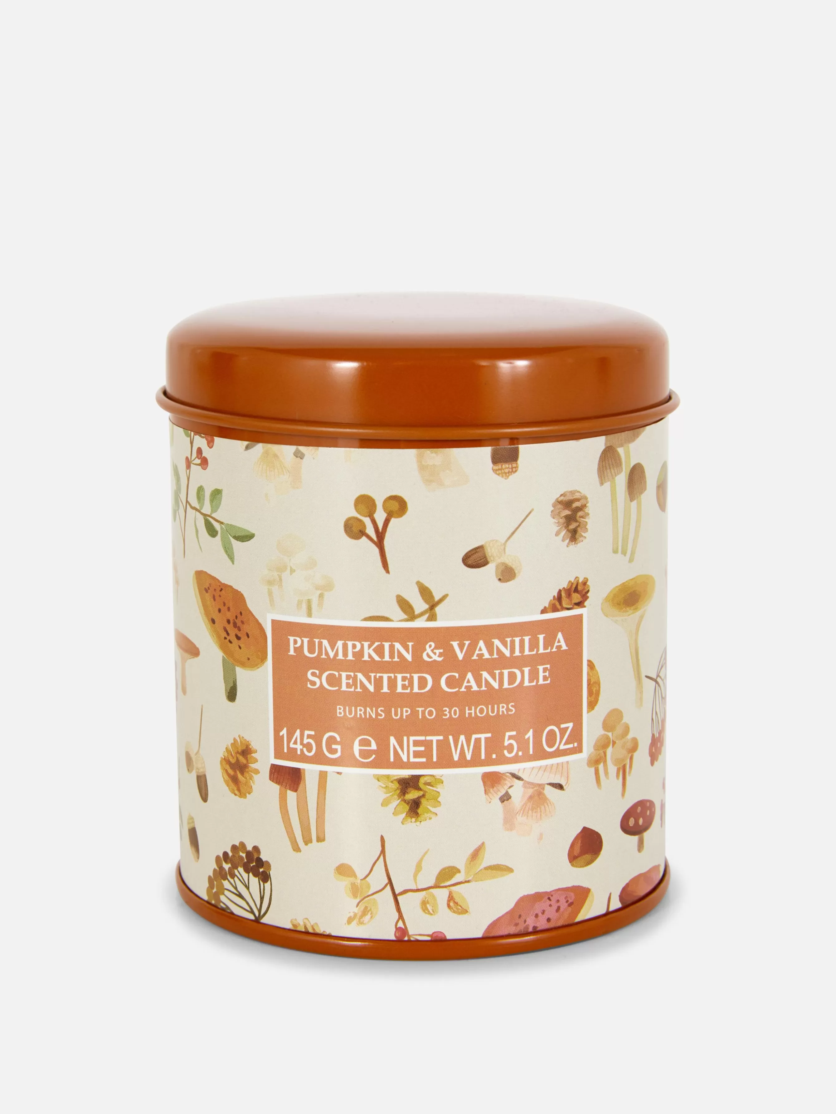 Fashion Primark Bougie Parfumée Dans Une Boîte En Fer Décorée Terre de Sienne