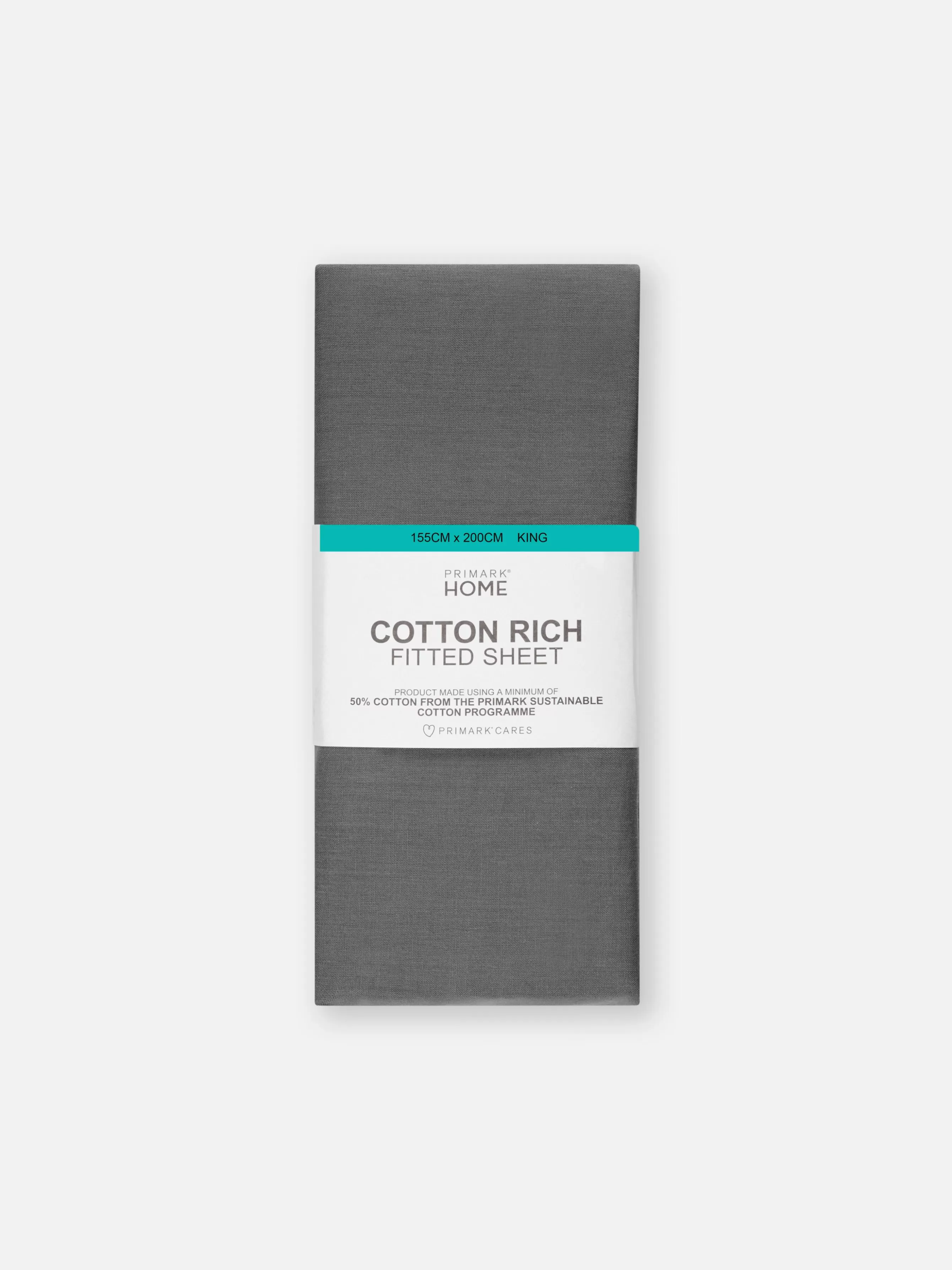 Fashion Primark Drap Housse En Coton Pour Lit King Size Gris foncé