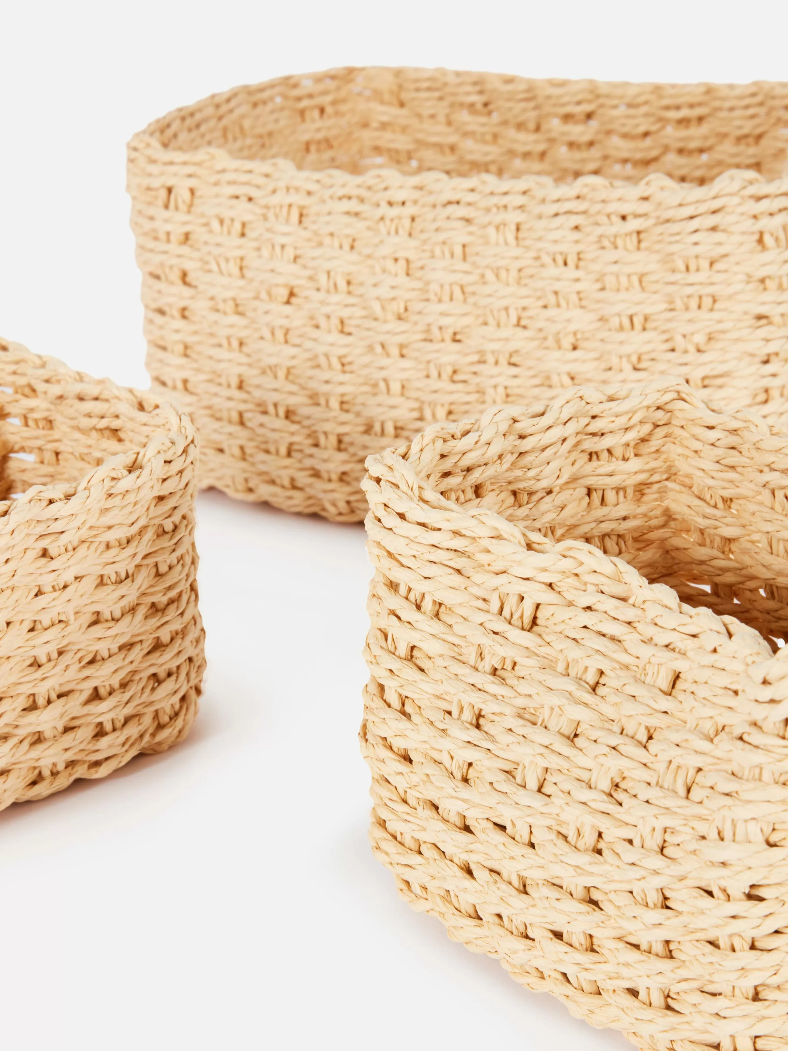 Discount Primark Ensemble De Paniers En Corde De Papier Naturel