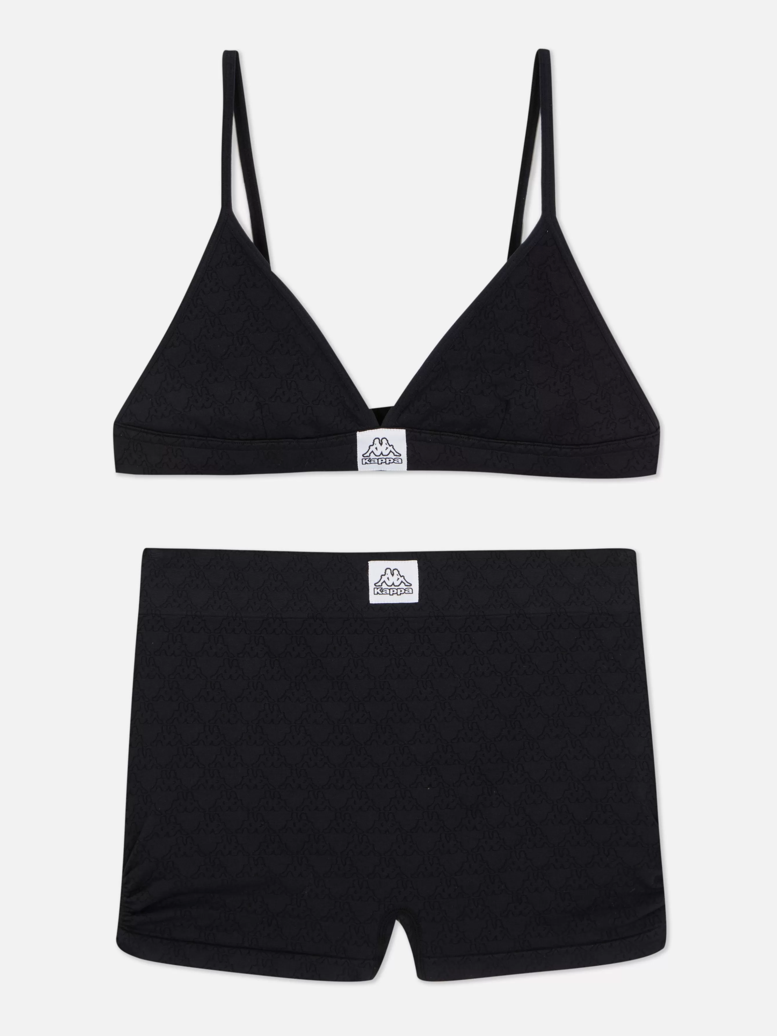 Cheap Primark Ensemble Sans Coutures Brassière Triangle Et Short Kappa X Noir