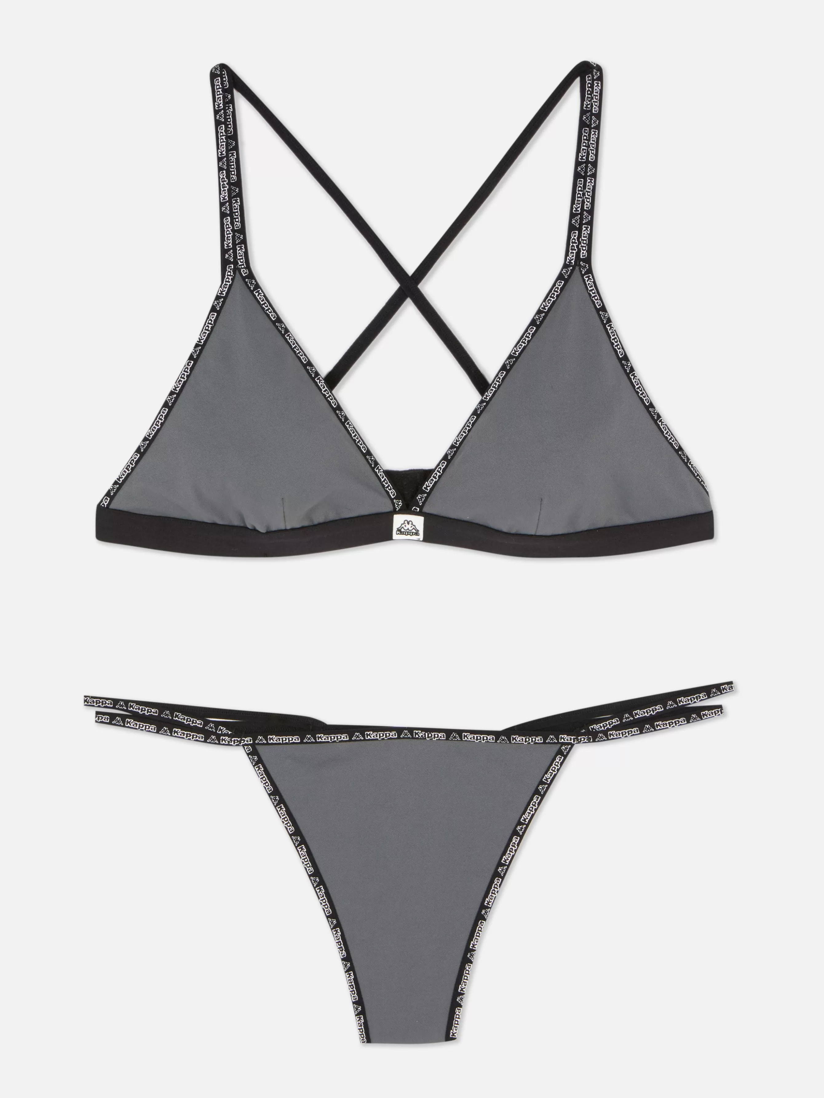 Cheap Primark Ensemble Sans Coutures Brassière Triangle Et String Kappa X Gris