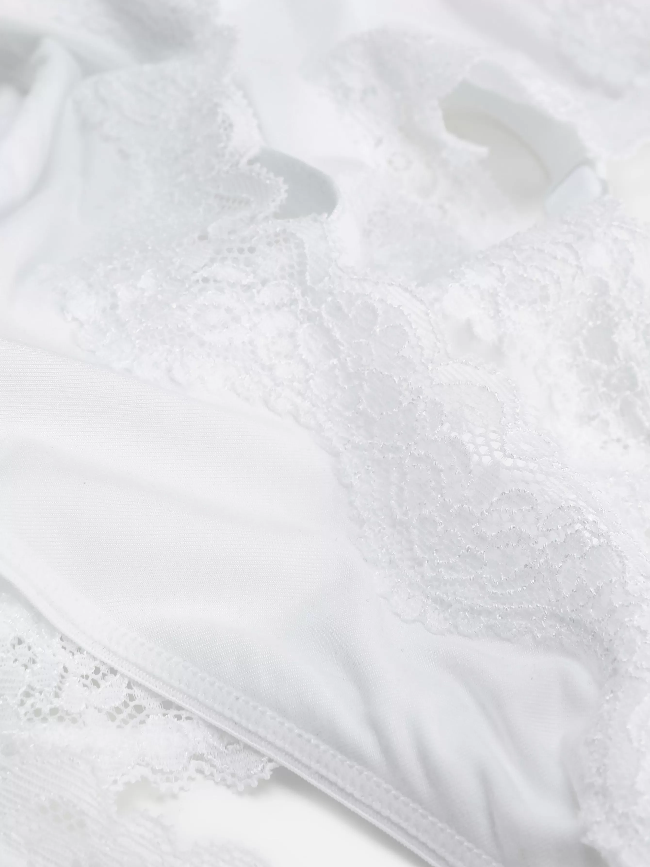 Outlet Primark Ensemble Soutien-gorge Non Rembourré Et String à Liseré En Dentelle Blanc