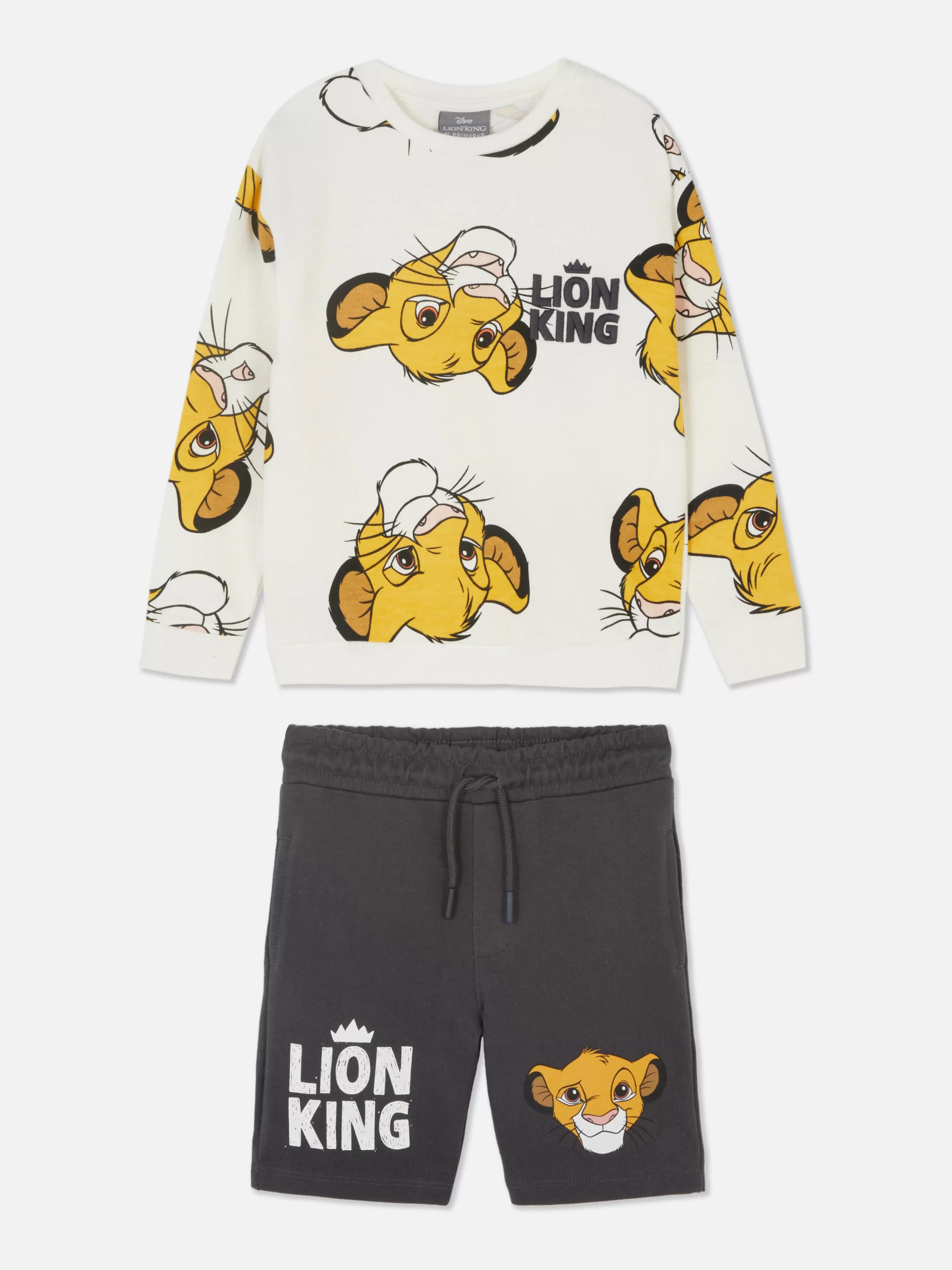 Best Sale Primark Ensemble Sweat-shirt Et Short Disney Le Roi Lion Simba Écru