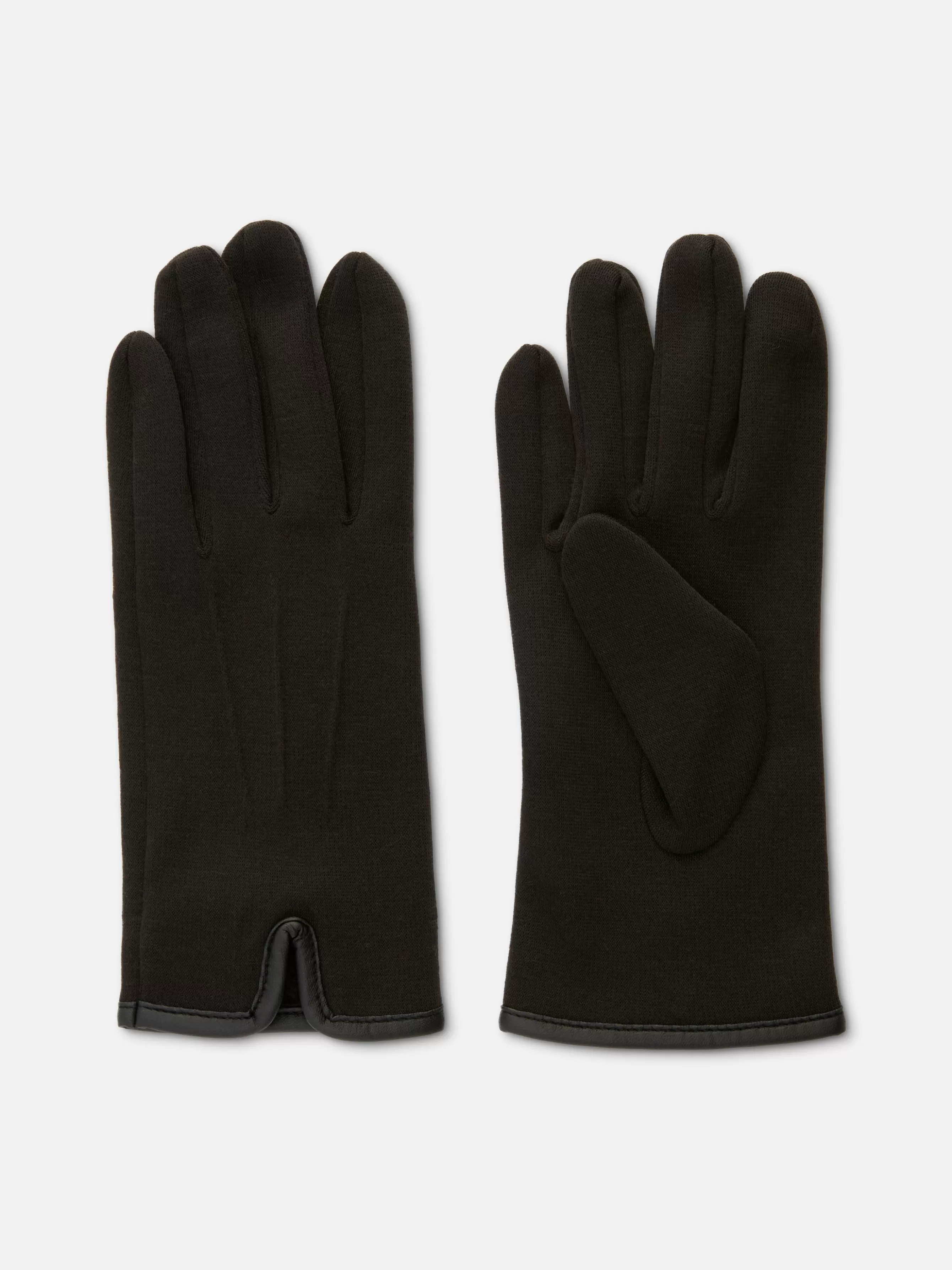 Cheap Primark Gants En Maille Point De Rome à Finitions En Simili Cuir Noir
