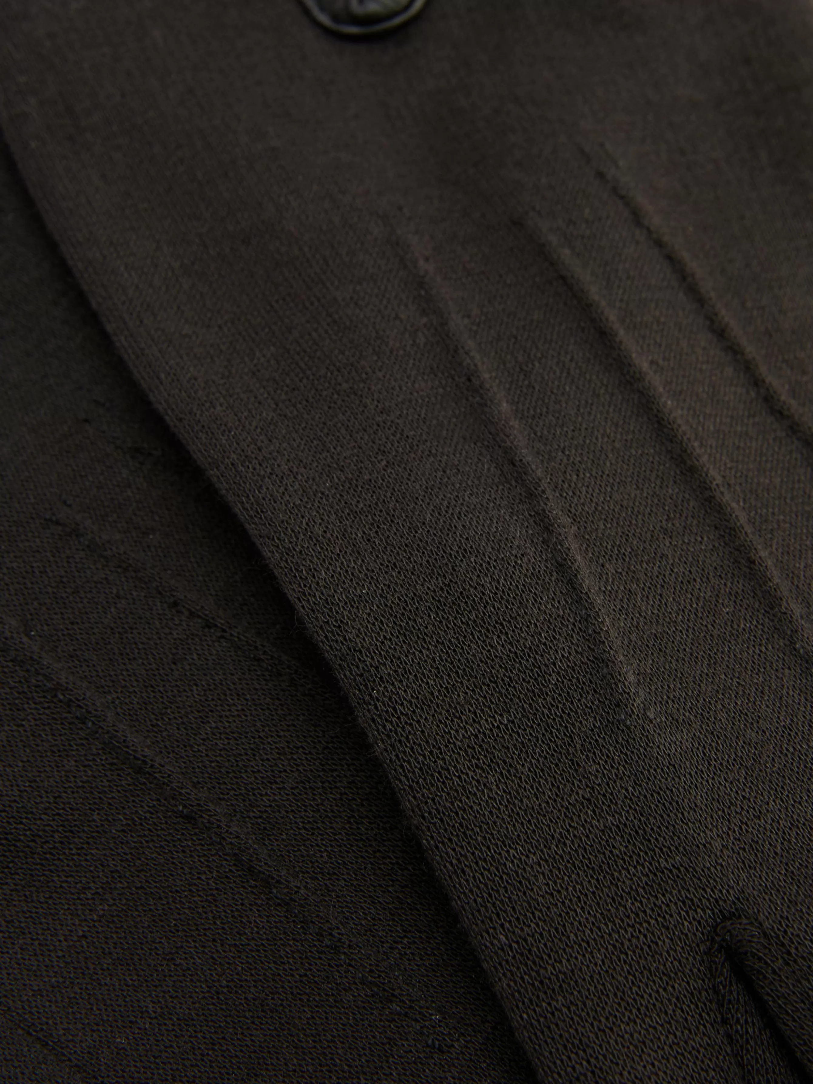 Cheap Primark Gants En Maille Point De Rome à Finitions En Simili Cuir Noir