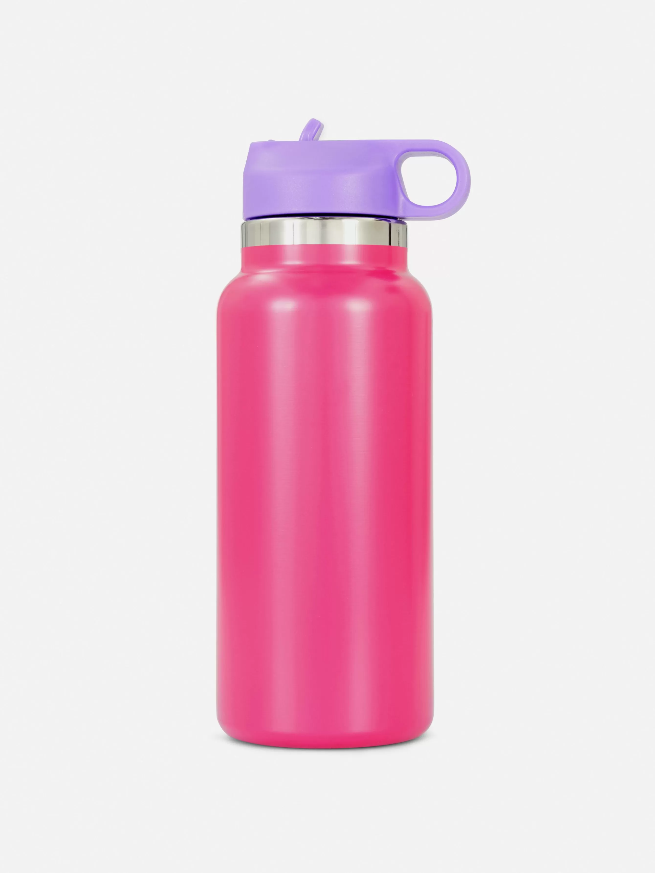 New Primark Gourde Avec Paille Color Block Rose vif