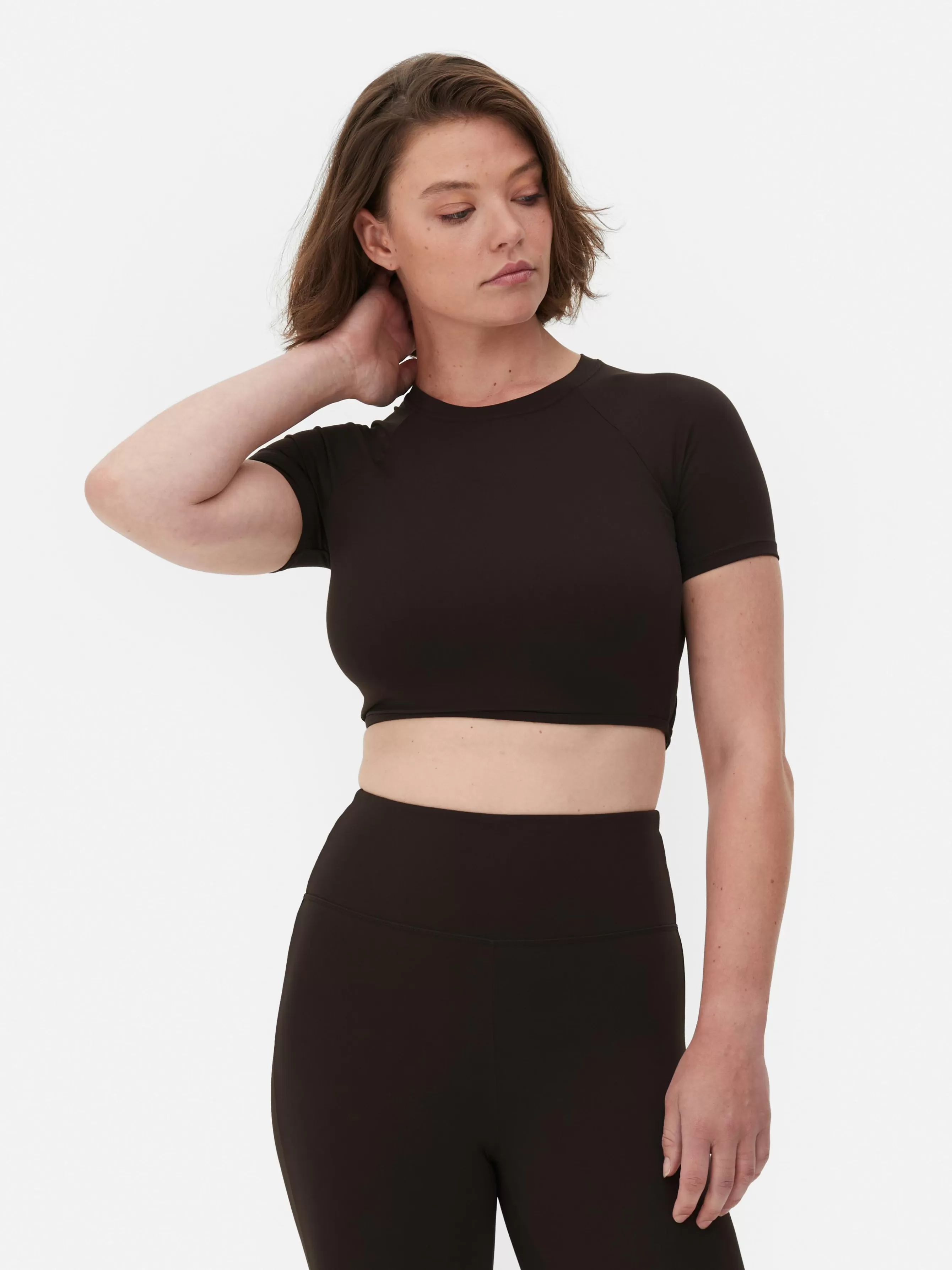 Fashion Primark Haut Court De Sport En Tissu Ultra-doux Rita Ora Chocolat