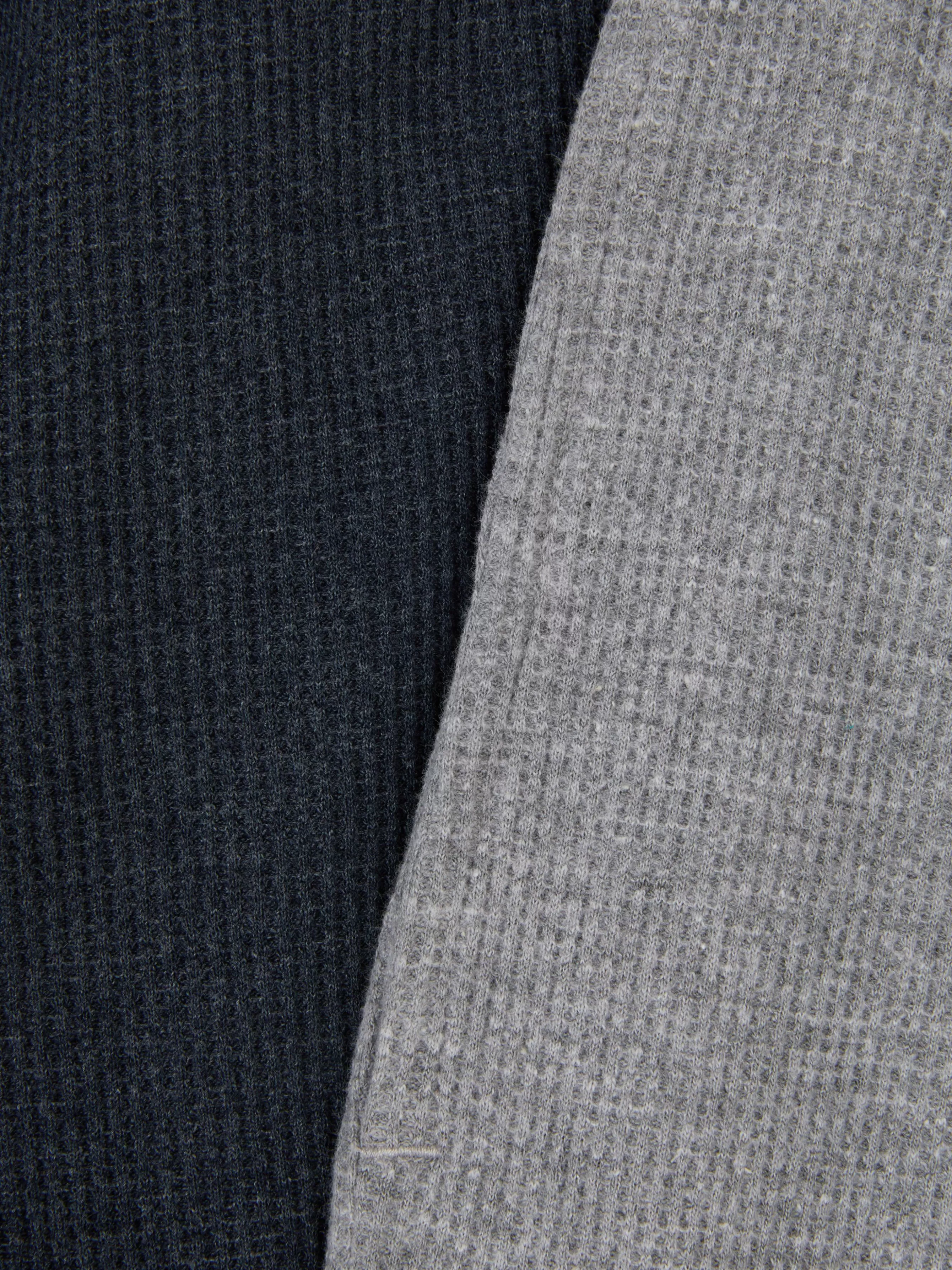 Shop Primark Lot De 2 Bas De Pyjama Resserrés Aux Chevilles à Texture Gaufrée Gris chiné