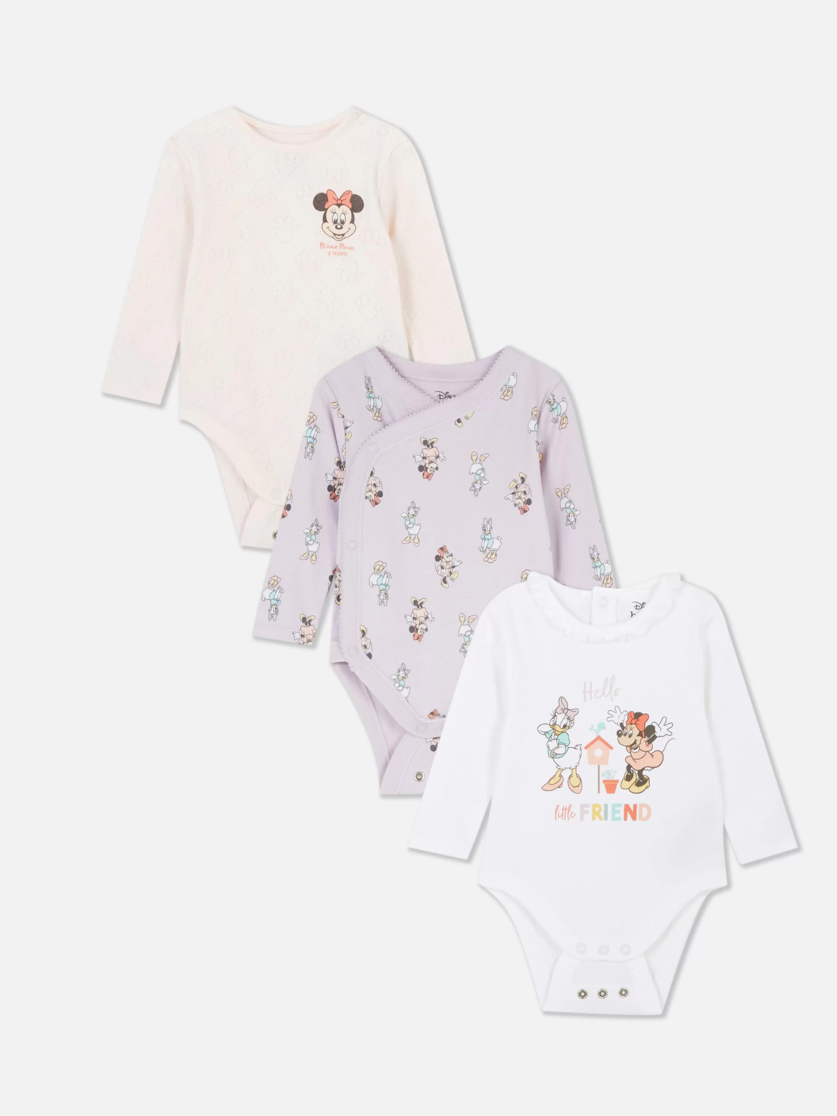 Cheap Primark Lot De 3 Bodys à Manches Longues Disney Minnie Mouse Et Ses Amis Violet