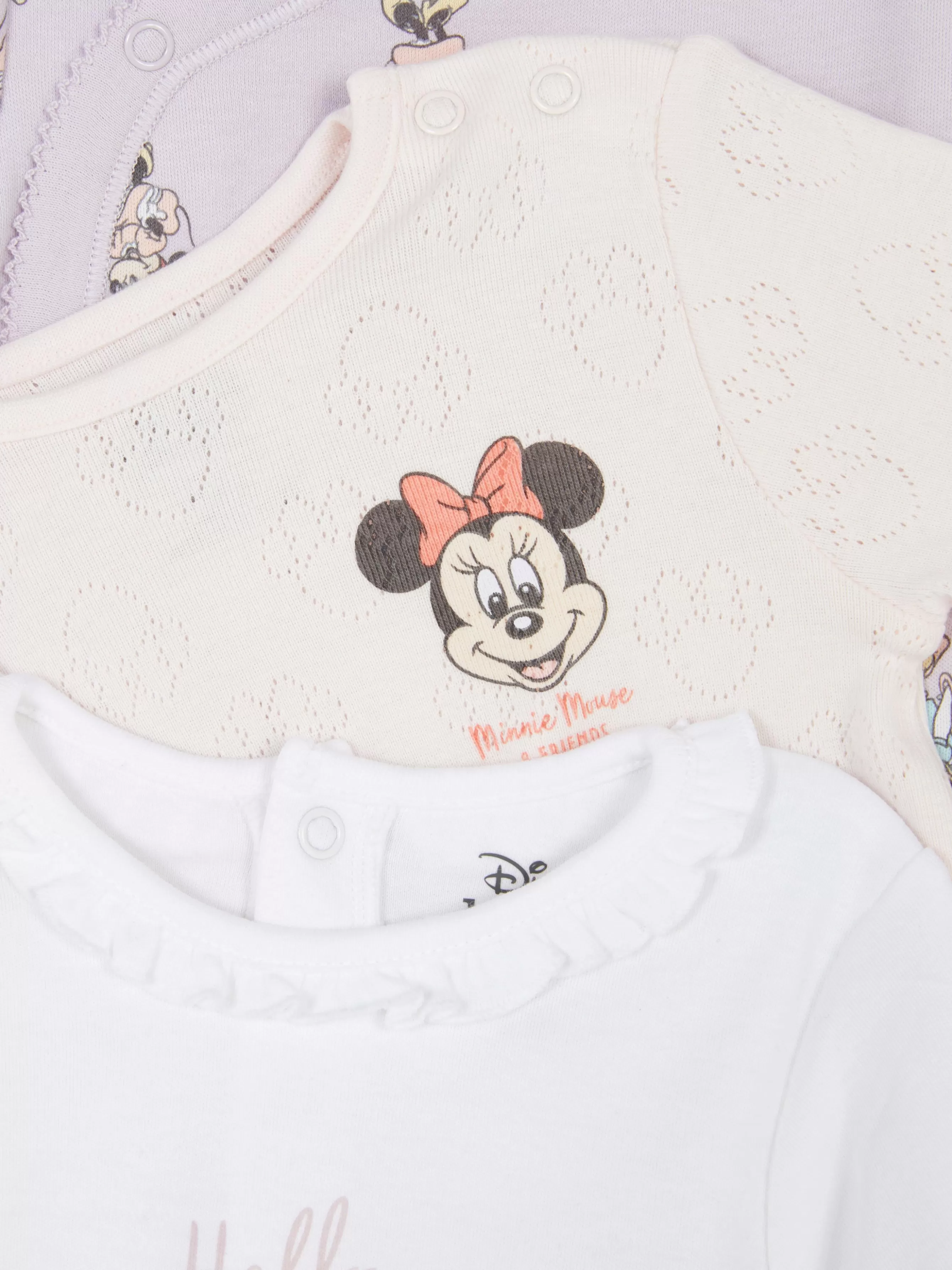 Cheap Primark Lot De 3 Bodys à Manches Longues Disney Minnie Mouse Et Ses Amis Violet