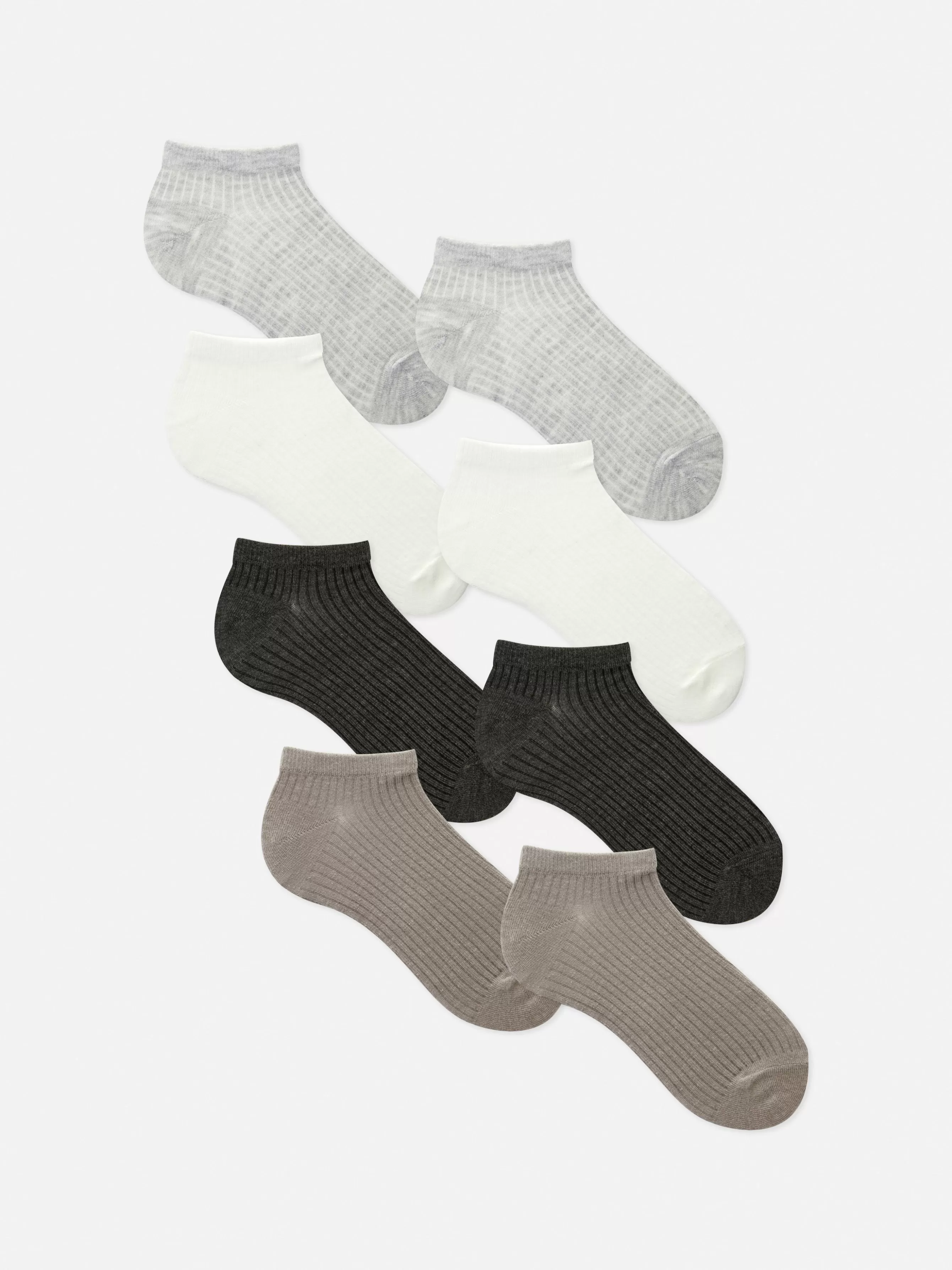 Clearance Primark Lot De 7 Paires De Chaussettes De Sport Côtelées Ton Sur Ton Gris