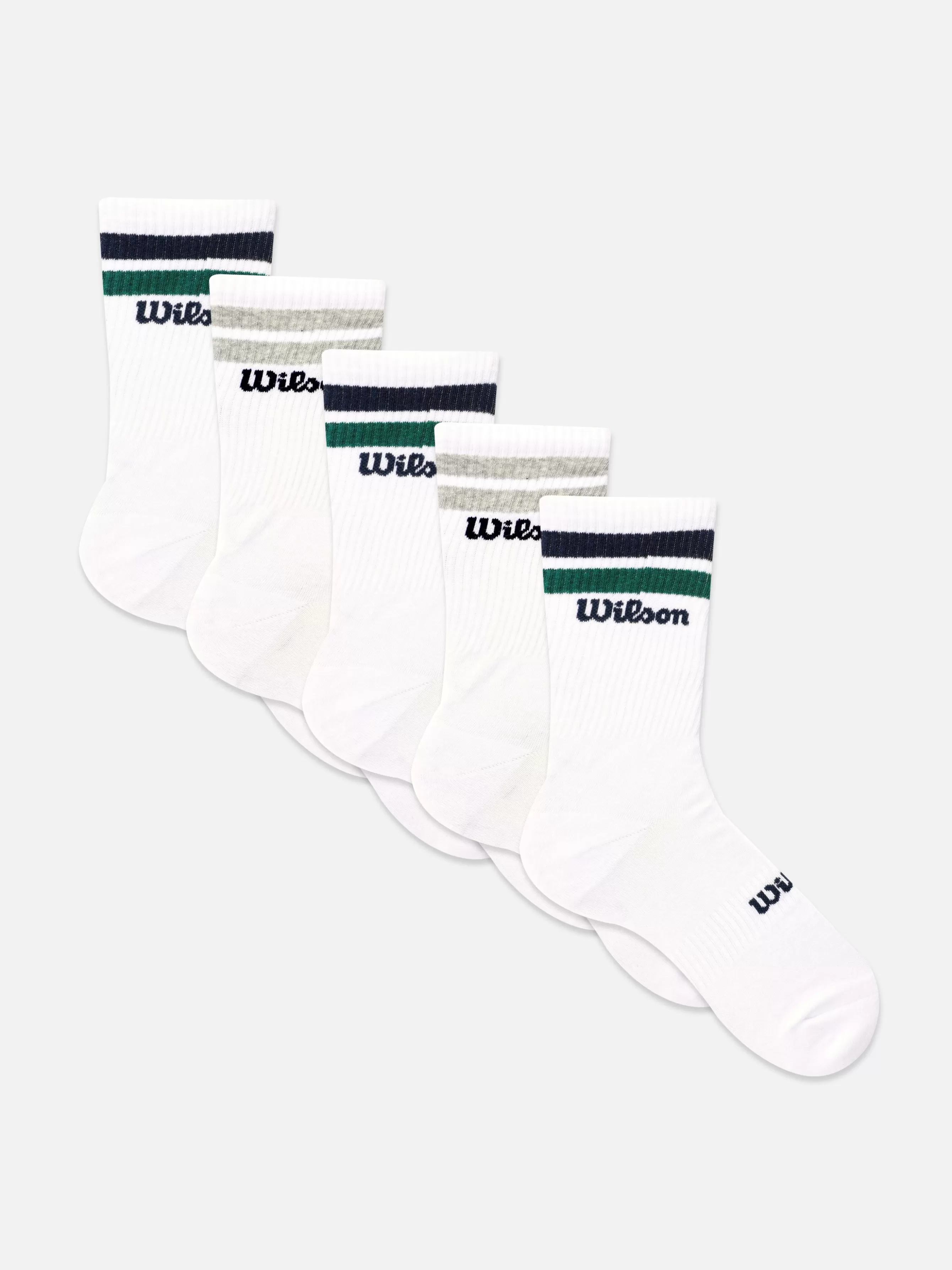 Outlet Primark Lot De 5 Paires De Chaussettes De Sport Wilson Blanc