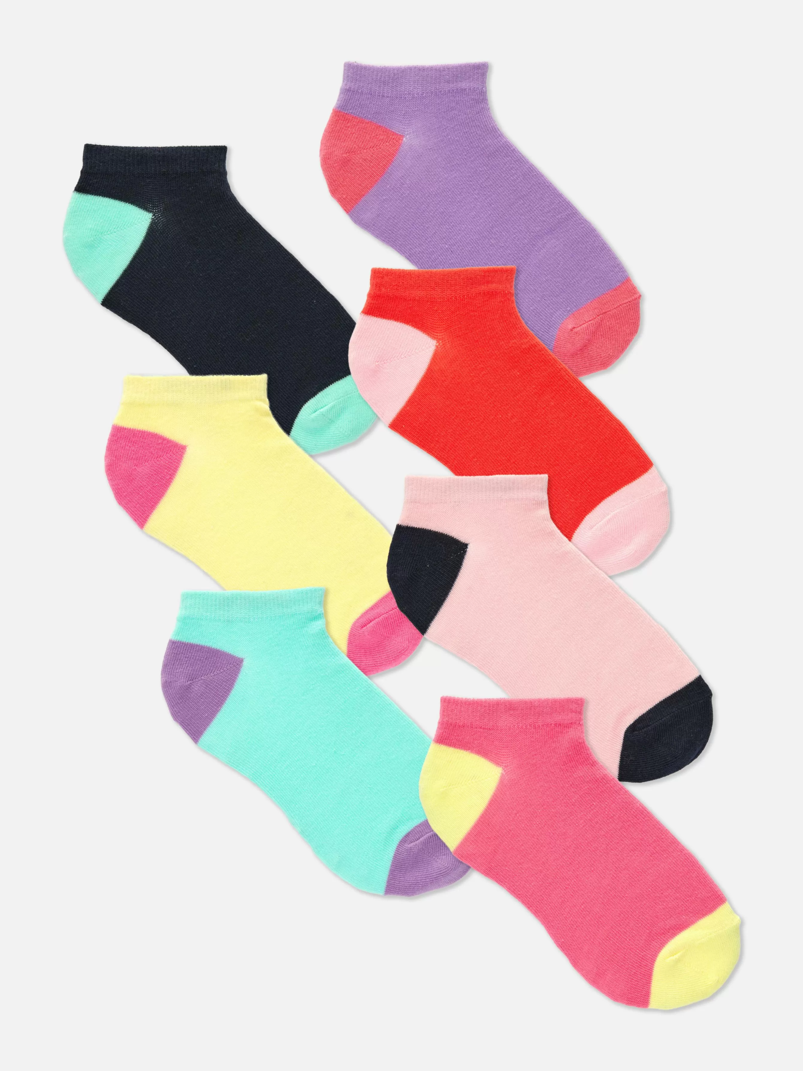Best Primark Lot De 7 Paires De Chaussettes Pour Baskets Color Block Multicolore