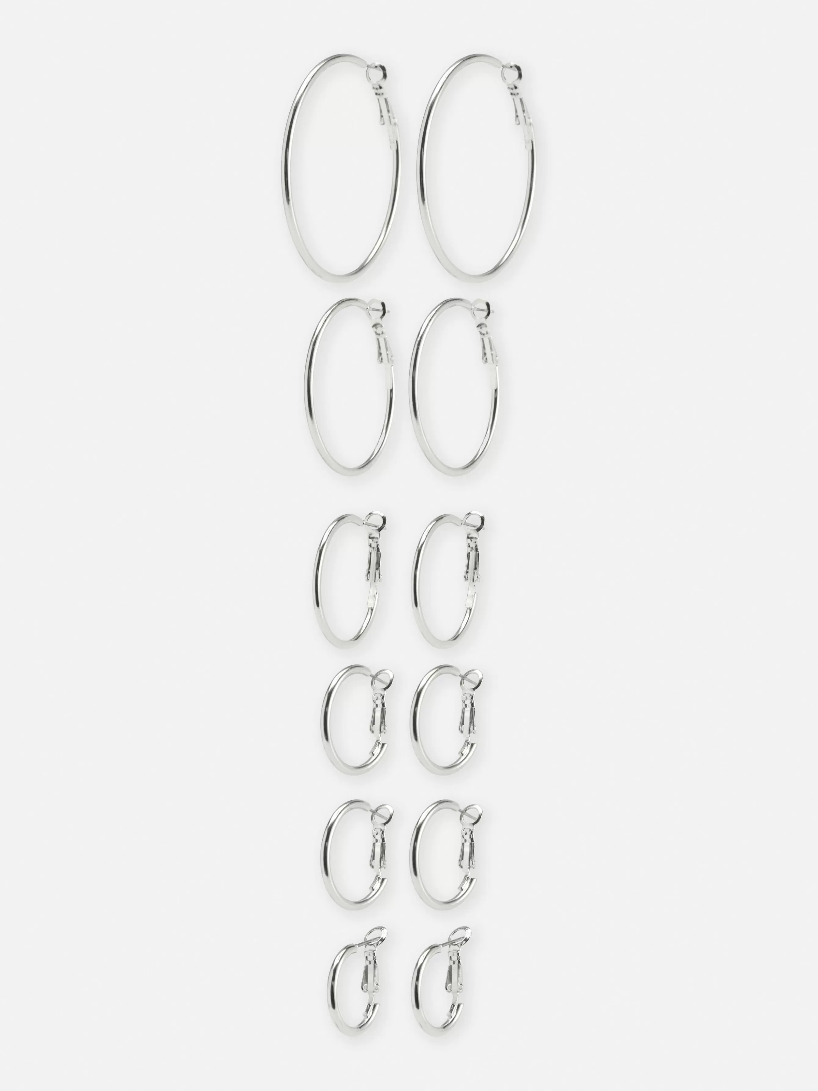 Hot Primark Lot De 6 Paires De Créoles De Tailles Variées Blanc