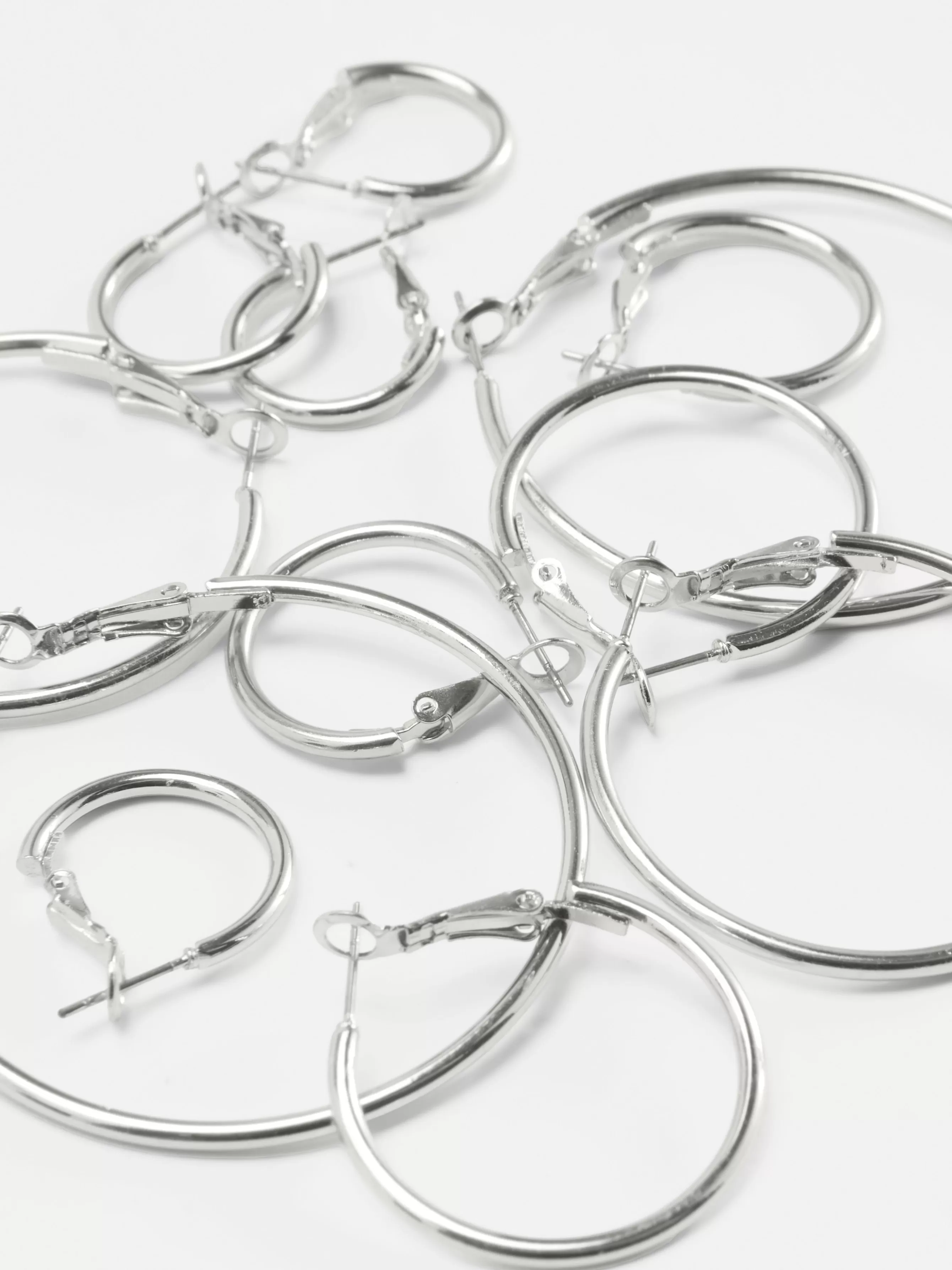 Hot Primark Lot De 6 Paires De Créoles De Tailles Variées Blanc