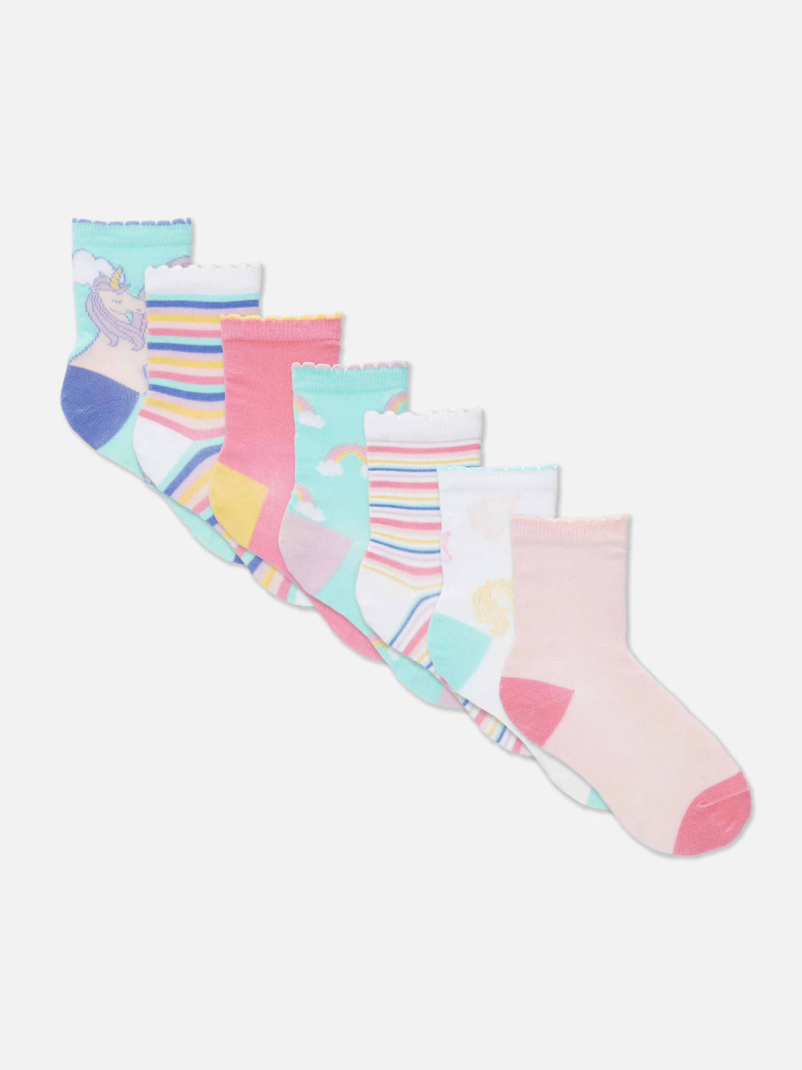 Discount Primark Lot De 7 Paires De Socquettes à Motif Licorne Multicolore