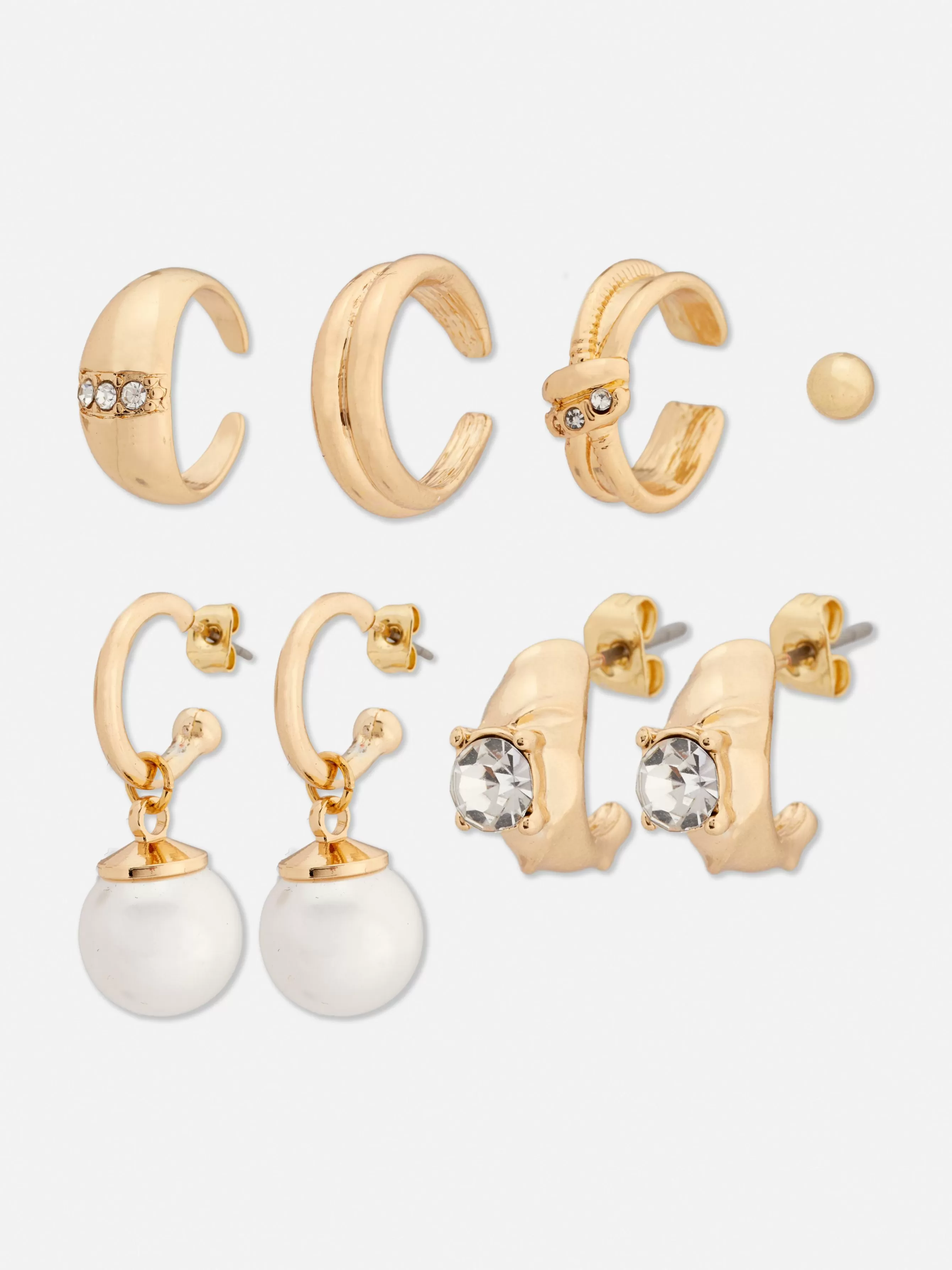 Online Primark Lot De 6 clous Et Boucles D'oreilles à Clip En Strass Jaune