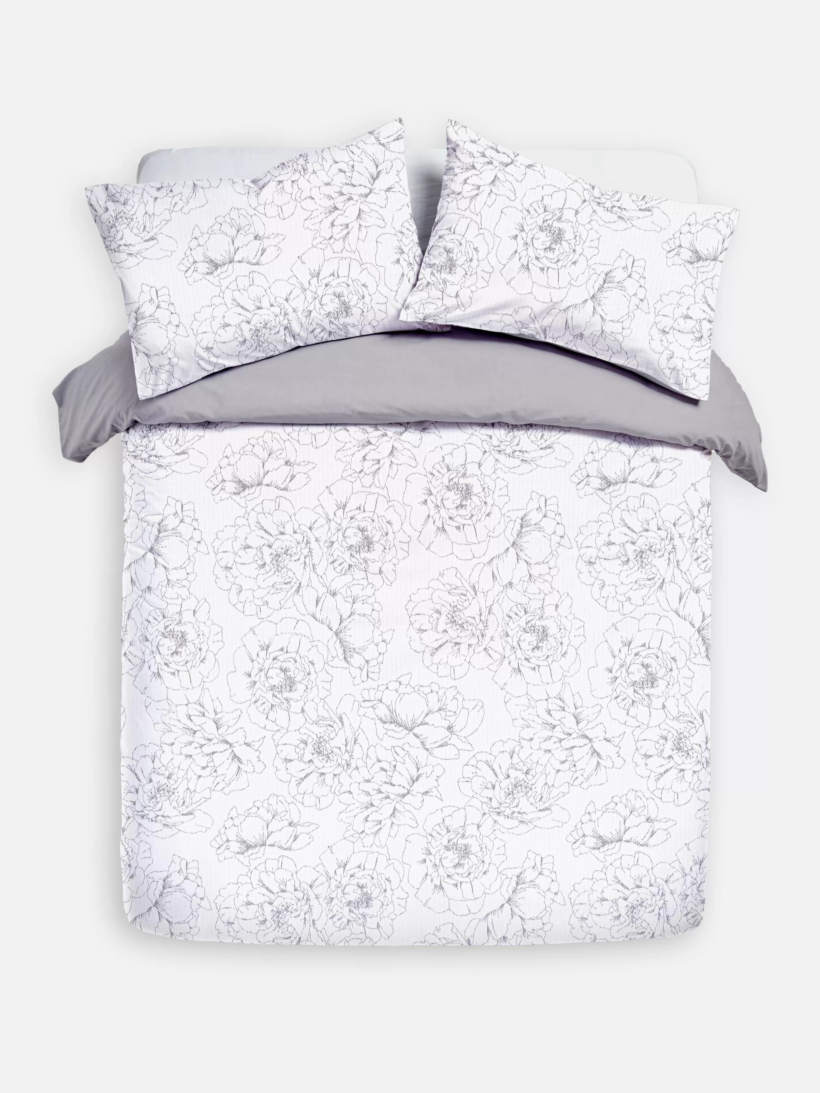 Store Primark Parure De Lit King Size Texturée à Motif Floral Naturel