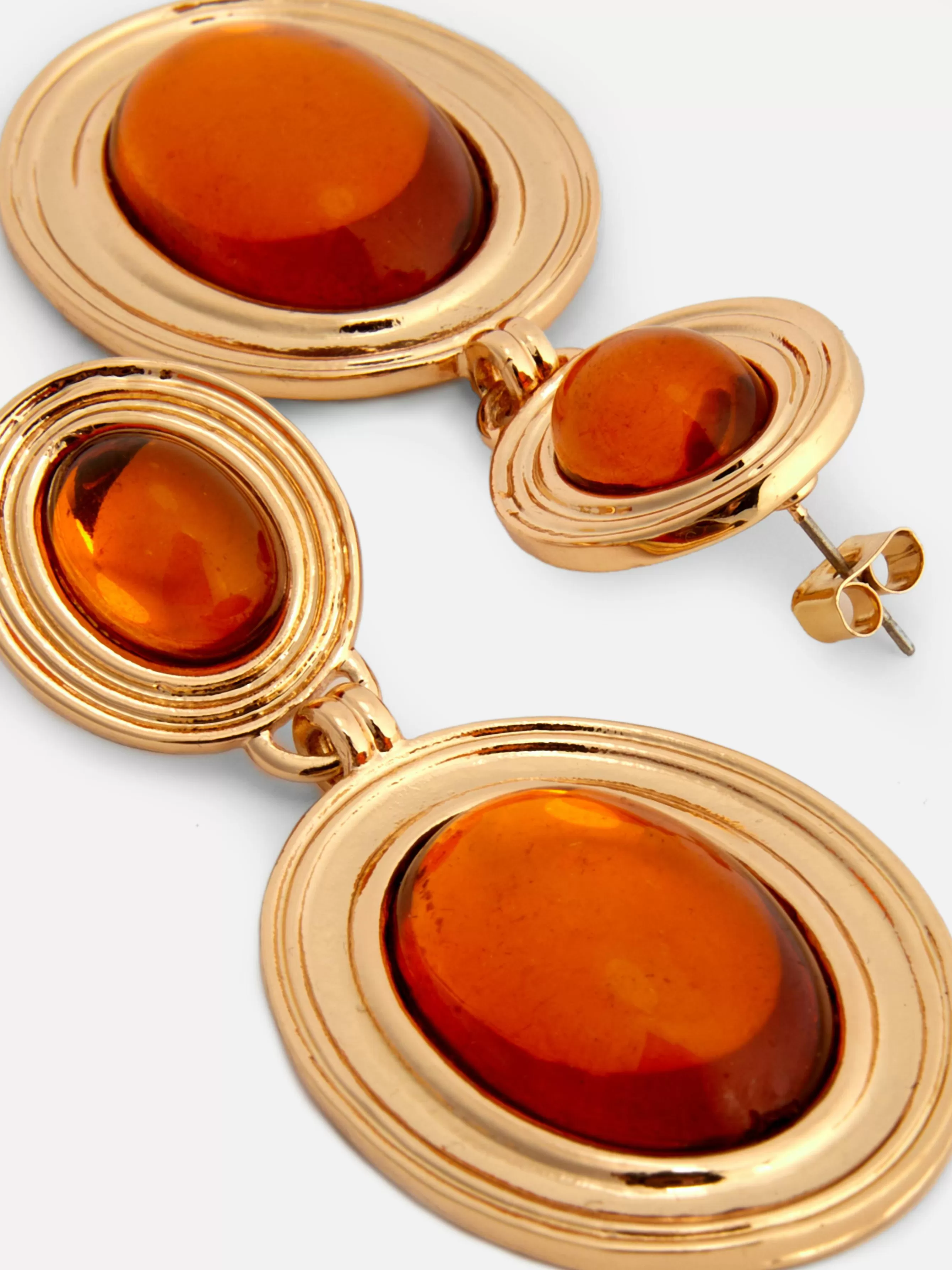 New Primark Pendants D'oreilles En Fausses Pierres Précieuses Rita Ora Jaune