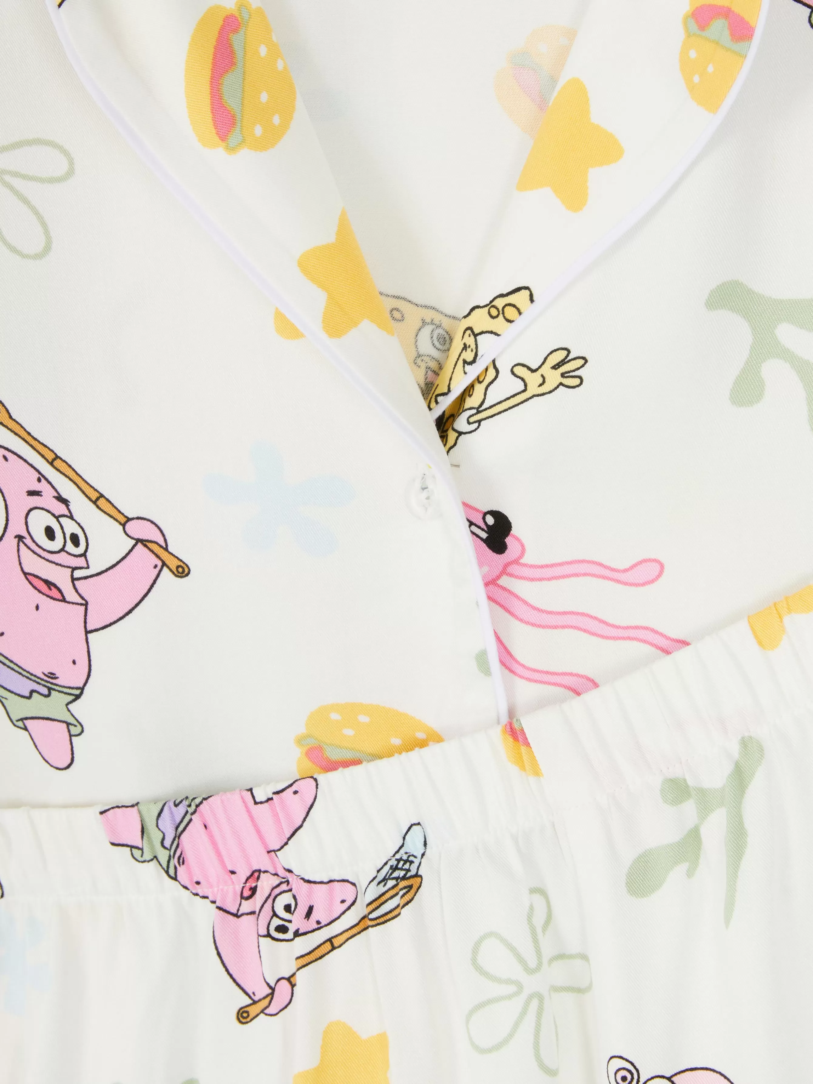 Clearance Primark Pyjama Short Et Chemise De Nuit Bob L'éponge Femme Ivoire