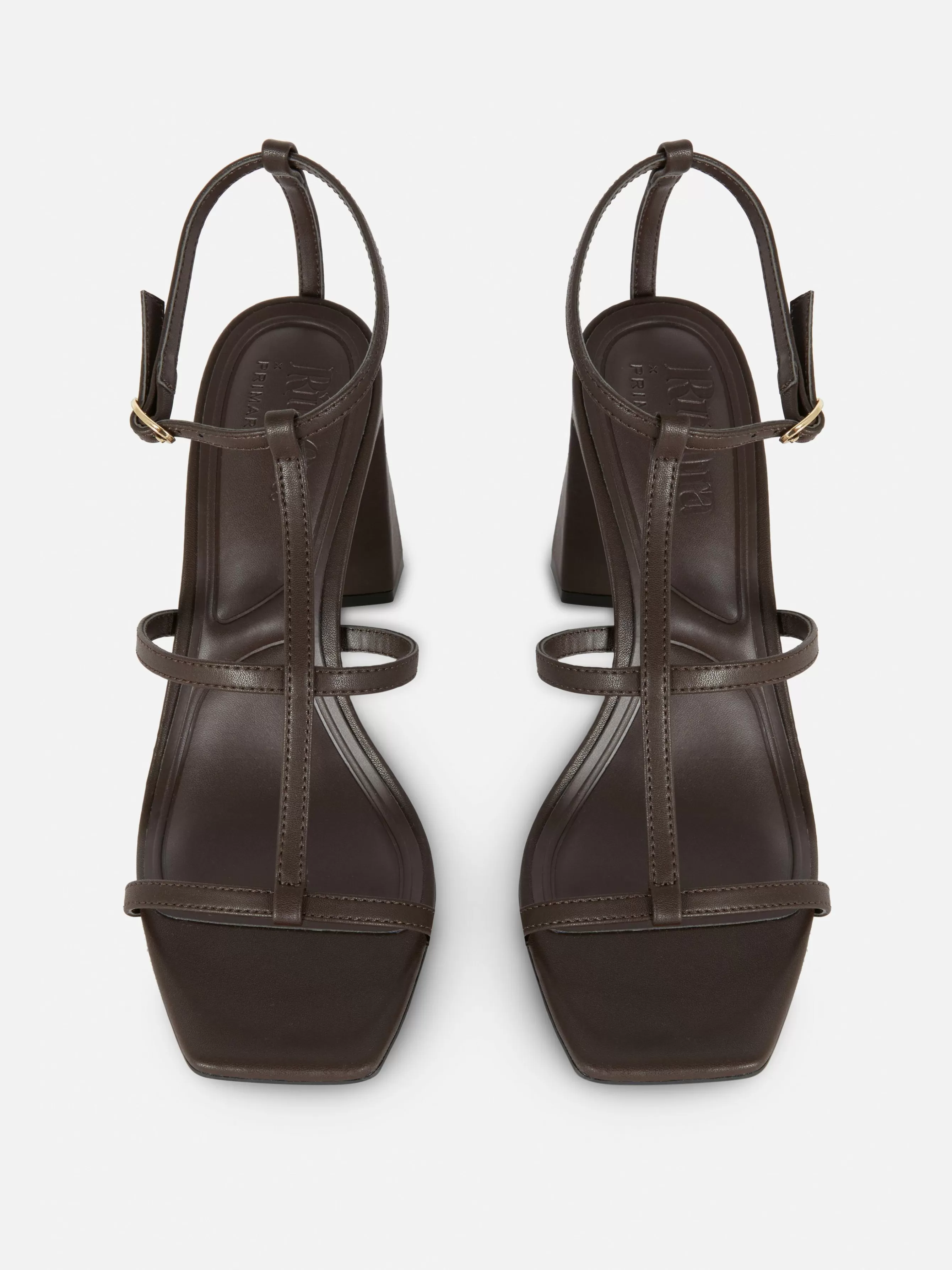 Sale Primark Sandales à Talon Carré Et Bride En T Rita Ora Chocolat