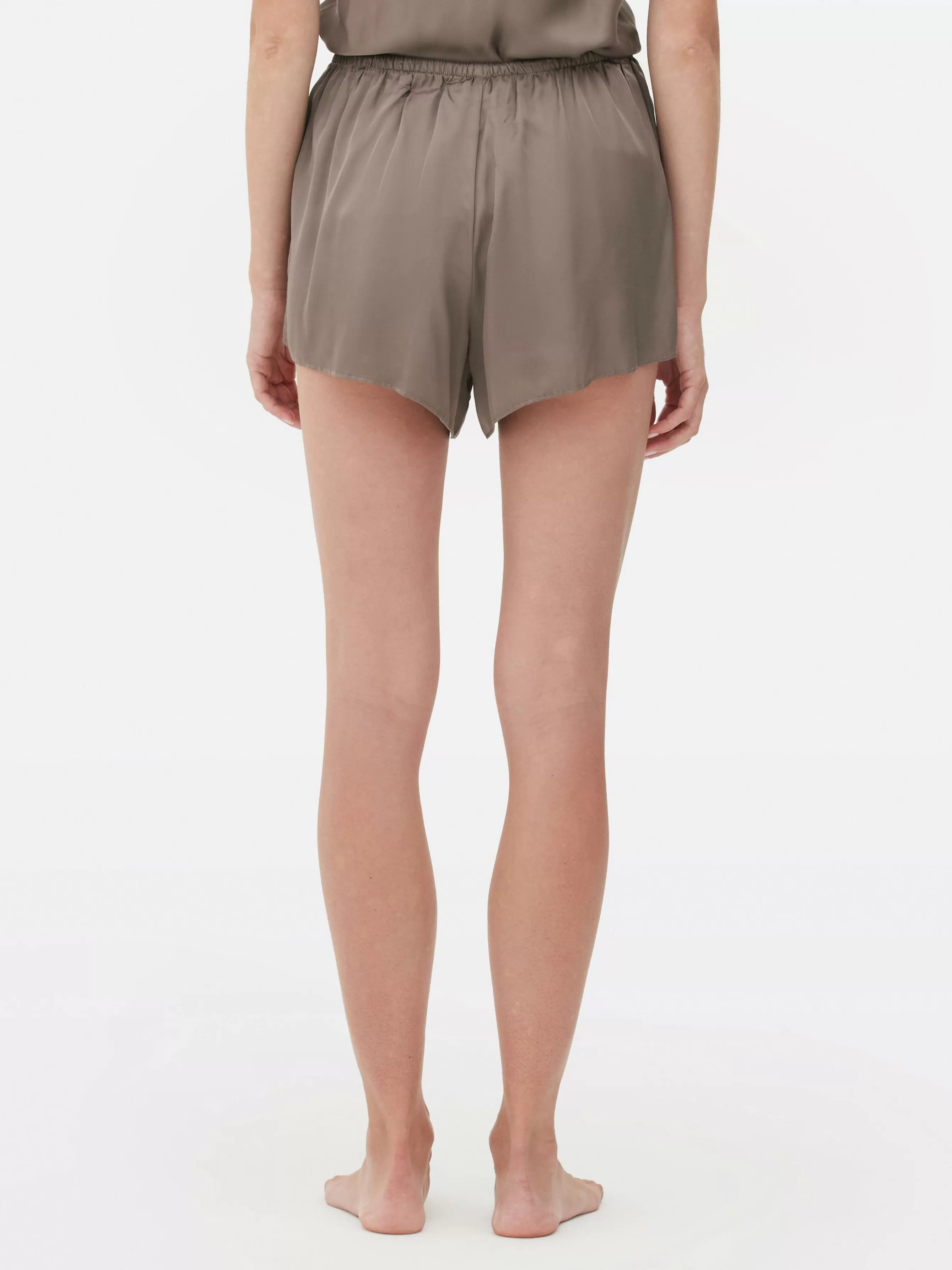 Best Sale Primark Short De Pyjama En Satin à Nœud Sur Le Devant Gris