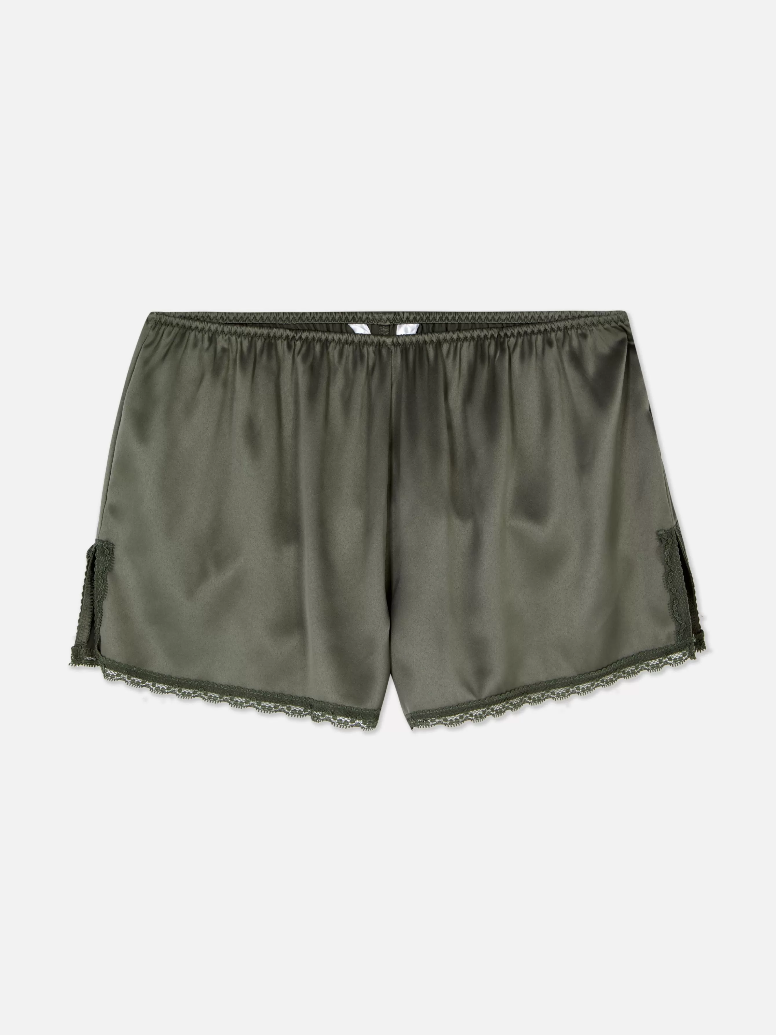 Cheap Primark Short De Pyjama En Satin Avec Finitions En Dentelle Kaki