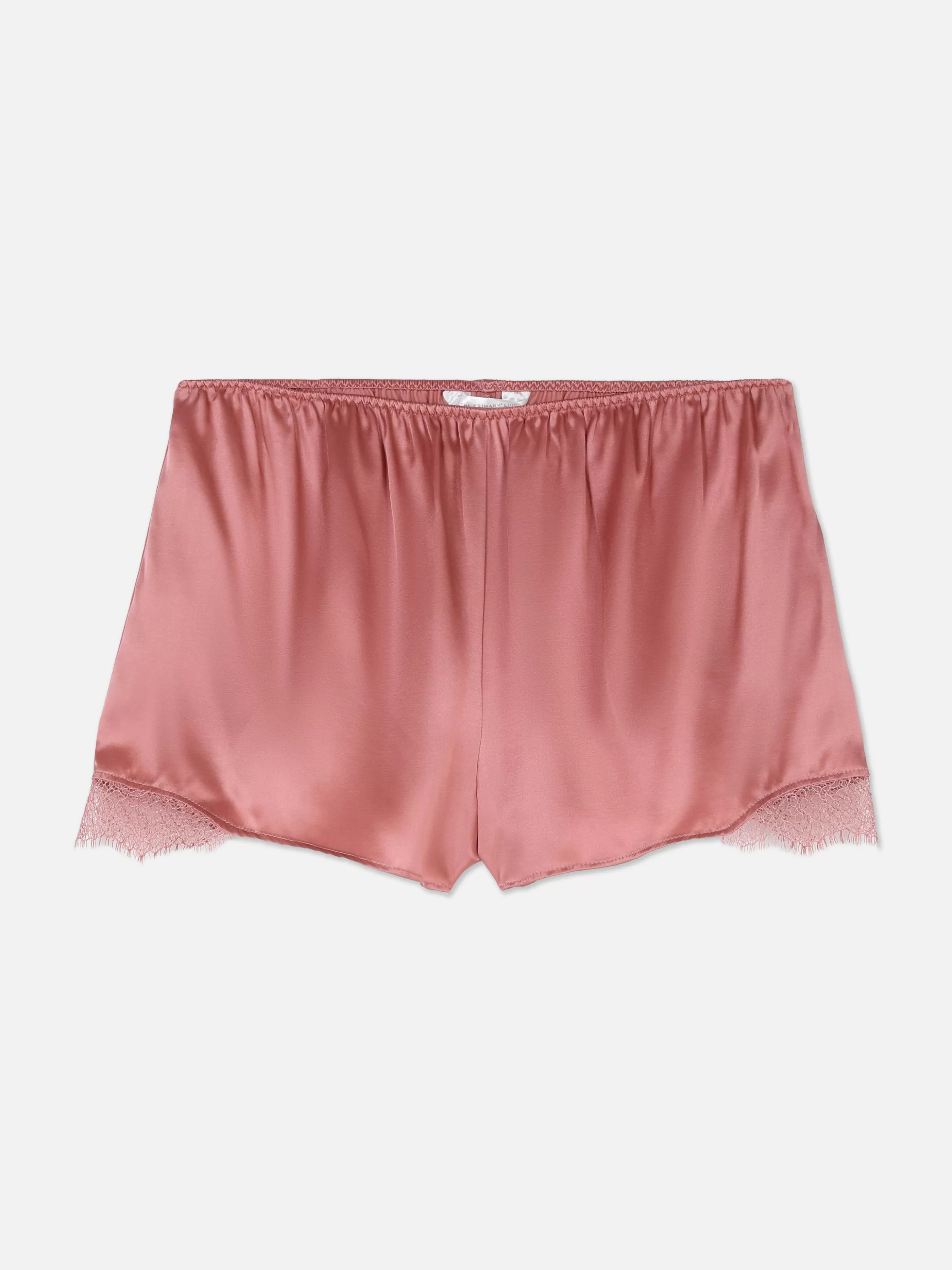 Fashion Primark Short De Pyjama En Soie Mélangée Avec Liseré En Dentelle Rose poudré
