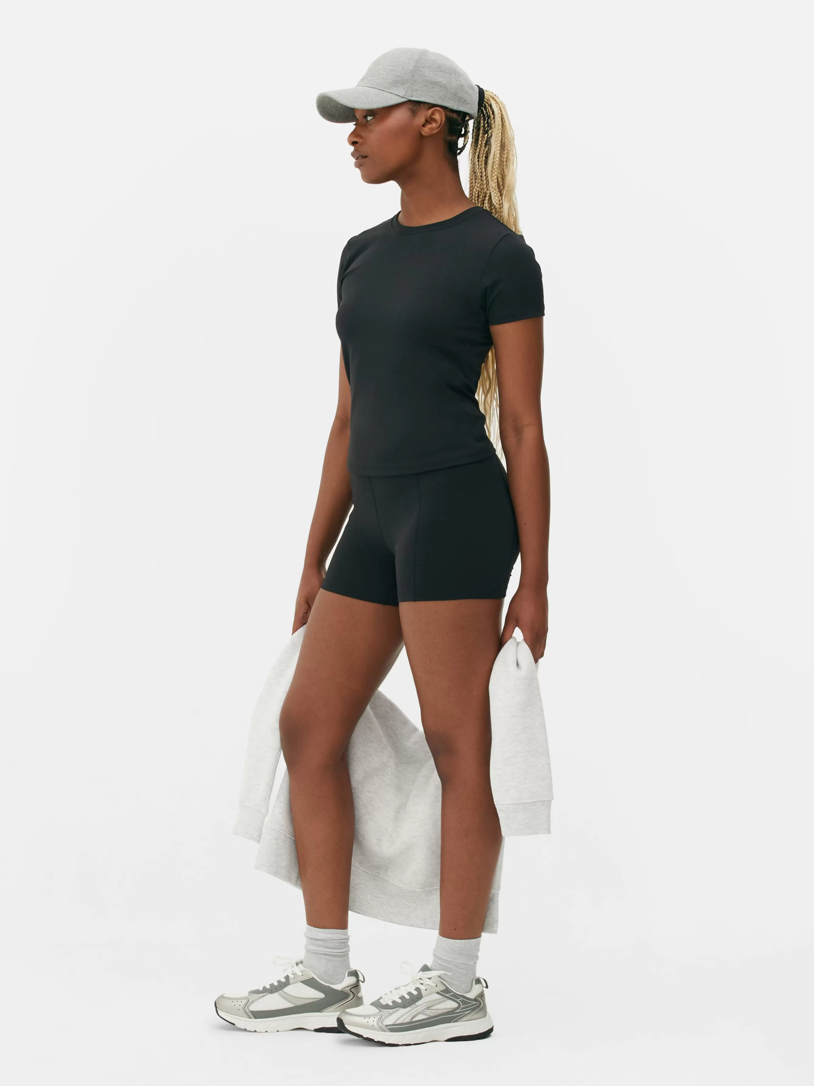 Discount Primark Short De Yoga Taille Haute En Tissu Ultra-doux Noir