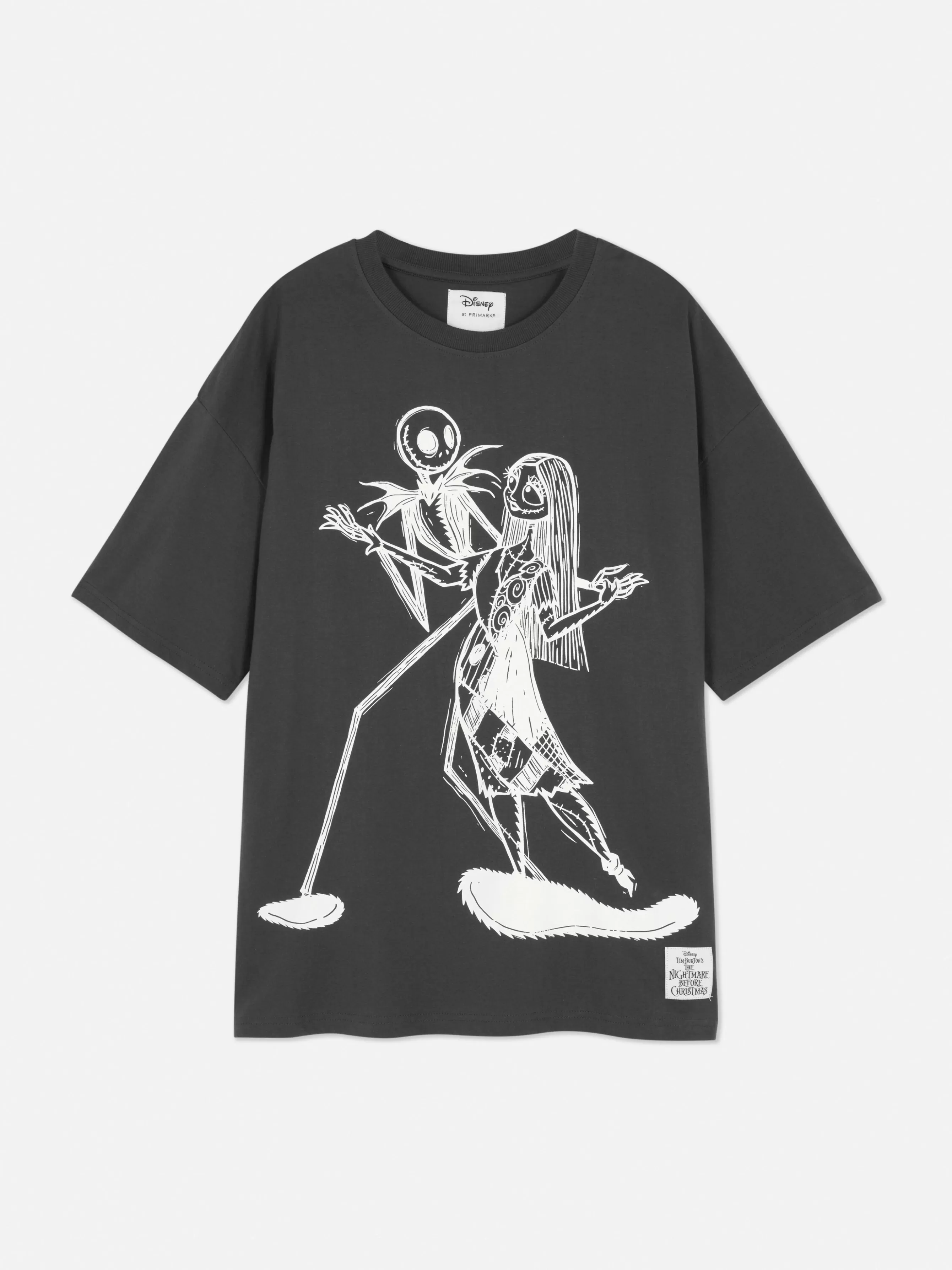 Fashion Primark T-shirt Oversize Disney L’Étrange Noël De Monsieur Jack De Tim Burton Anthracite