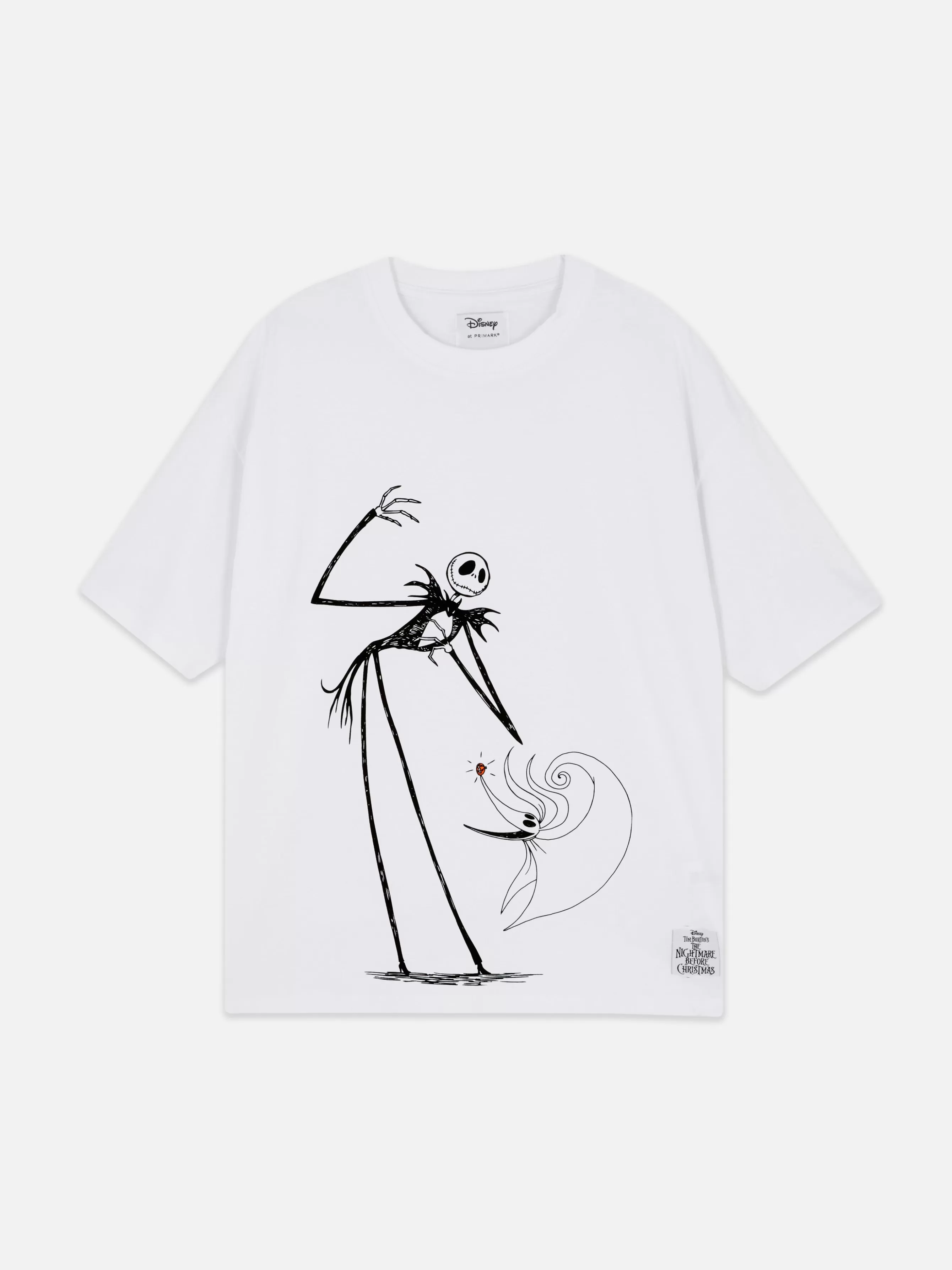 Sale Primark T-shirt Oversize Disney L’Étrange Noël De Monsieur Jack De Tim Burton Blanc